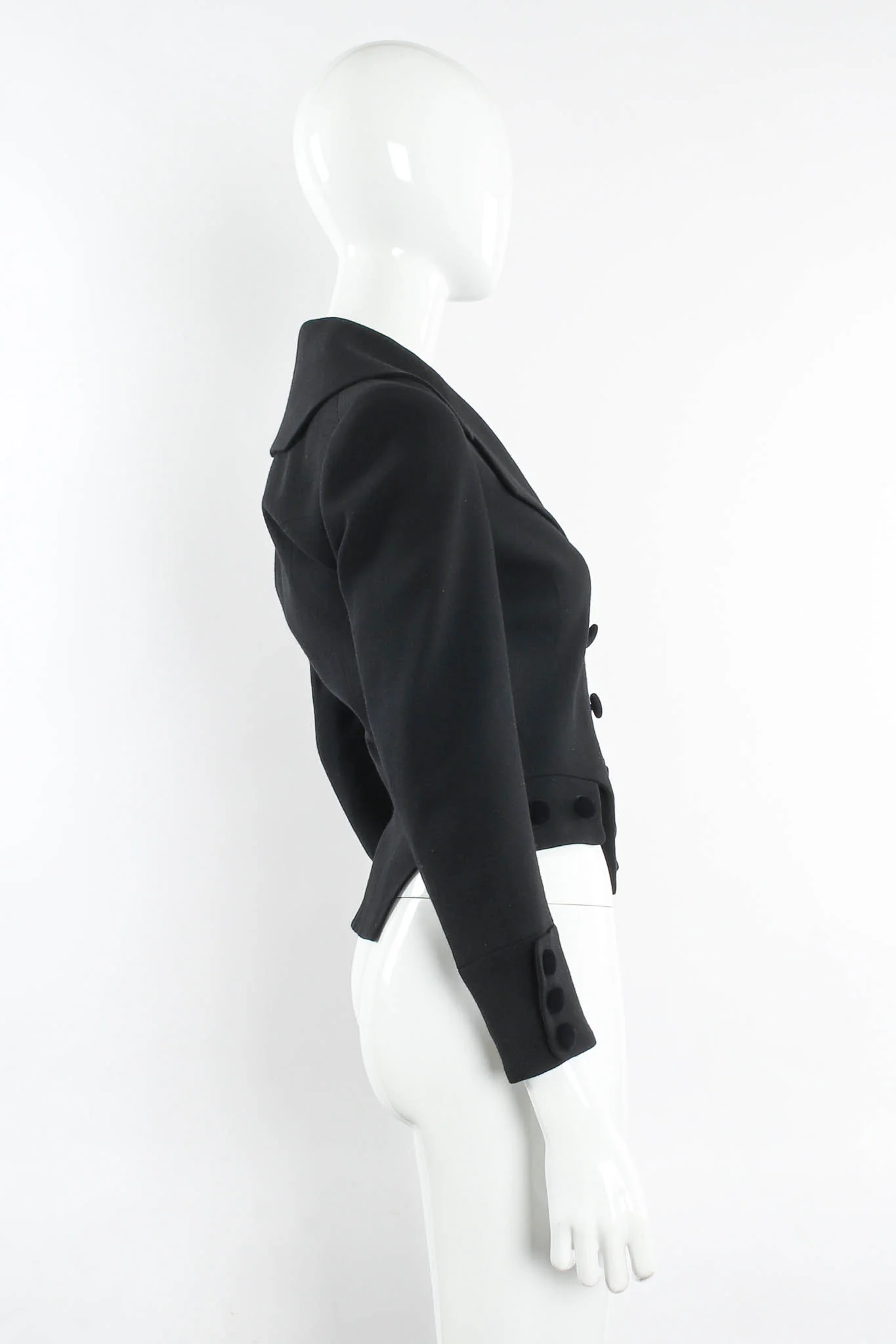 Wool Tuxedo Crop Jacket - Image 4