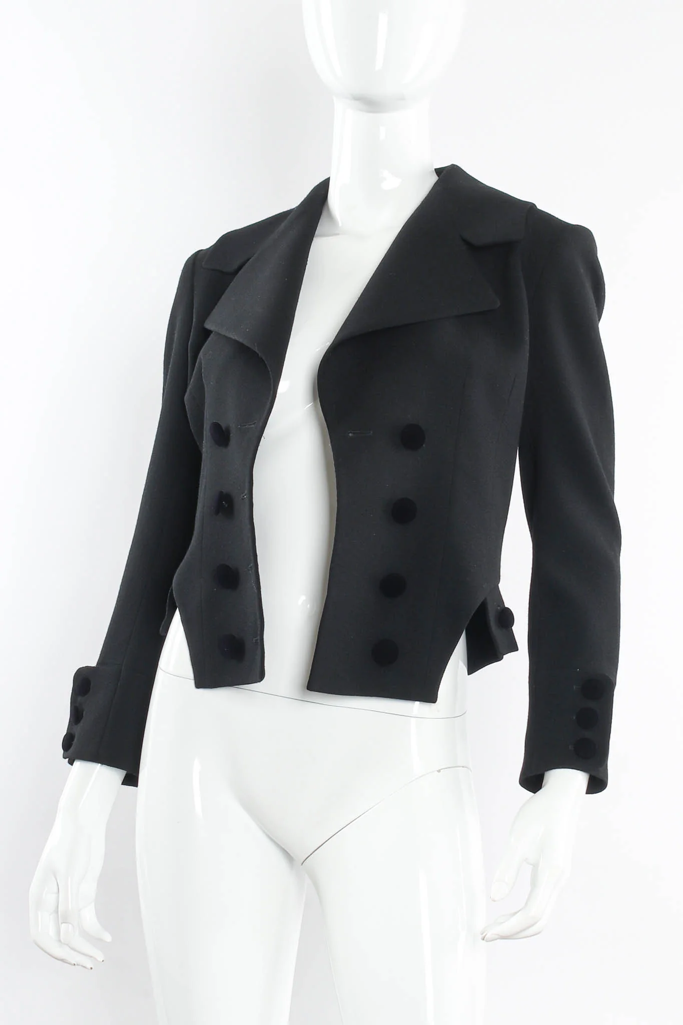 Wool Tuxedo Crop Jacket - Image 5