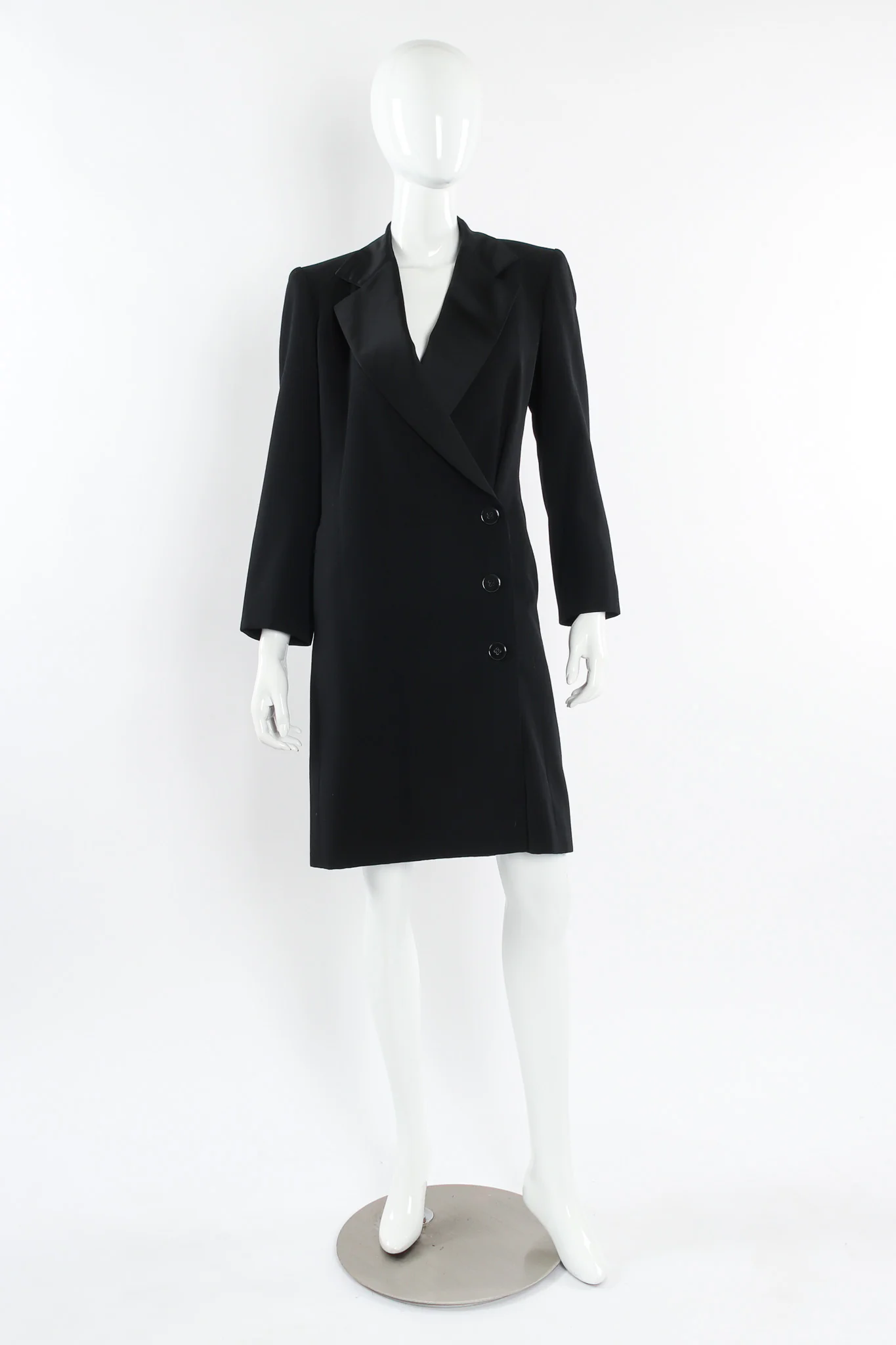 Wool Wrap Tuxedo Dress