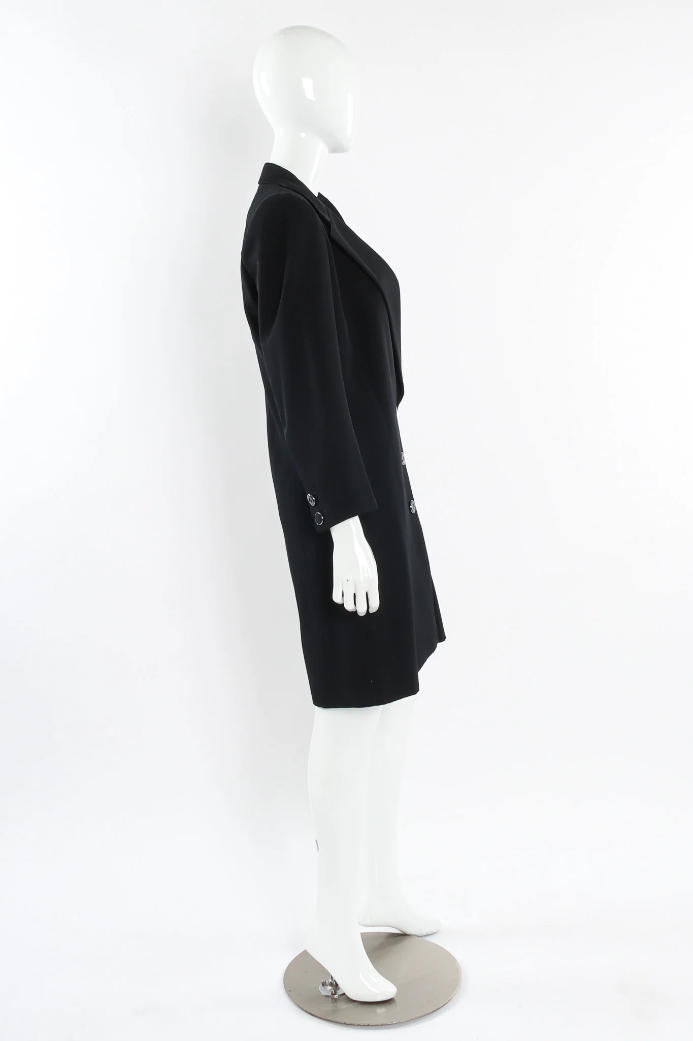 Wool Wrap Tuxedo Dress - Image 5