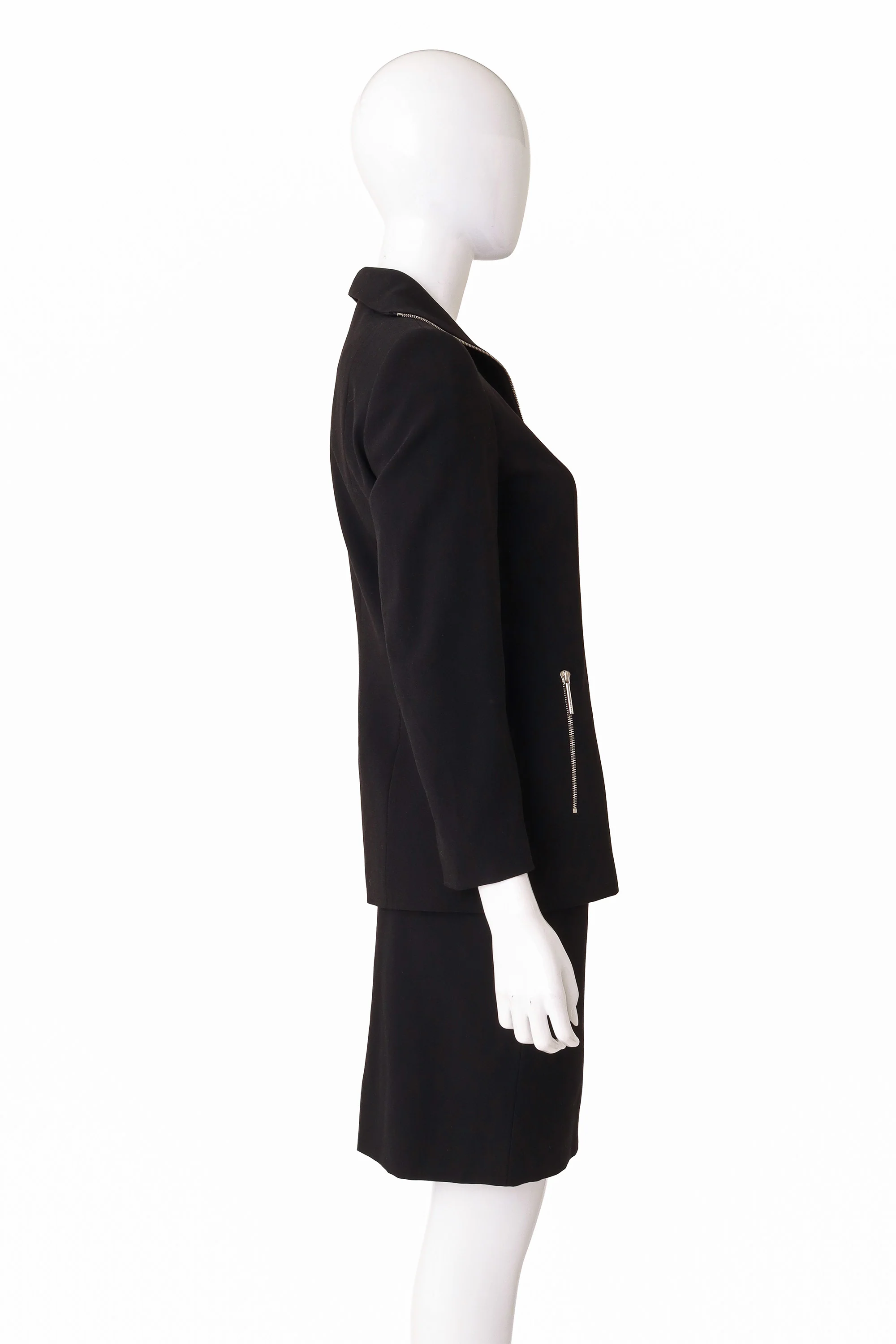 Wool Zipper Skirt Suit Set - Image 3