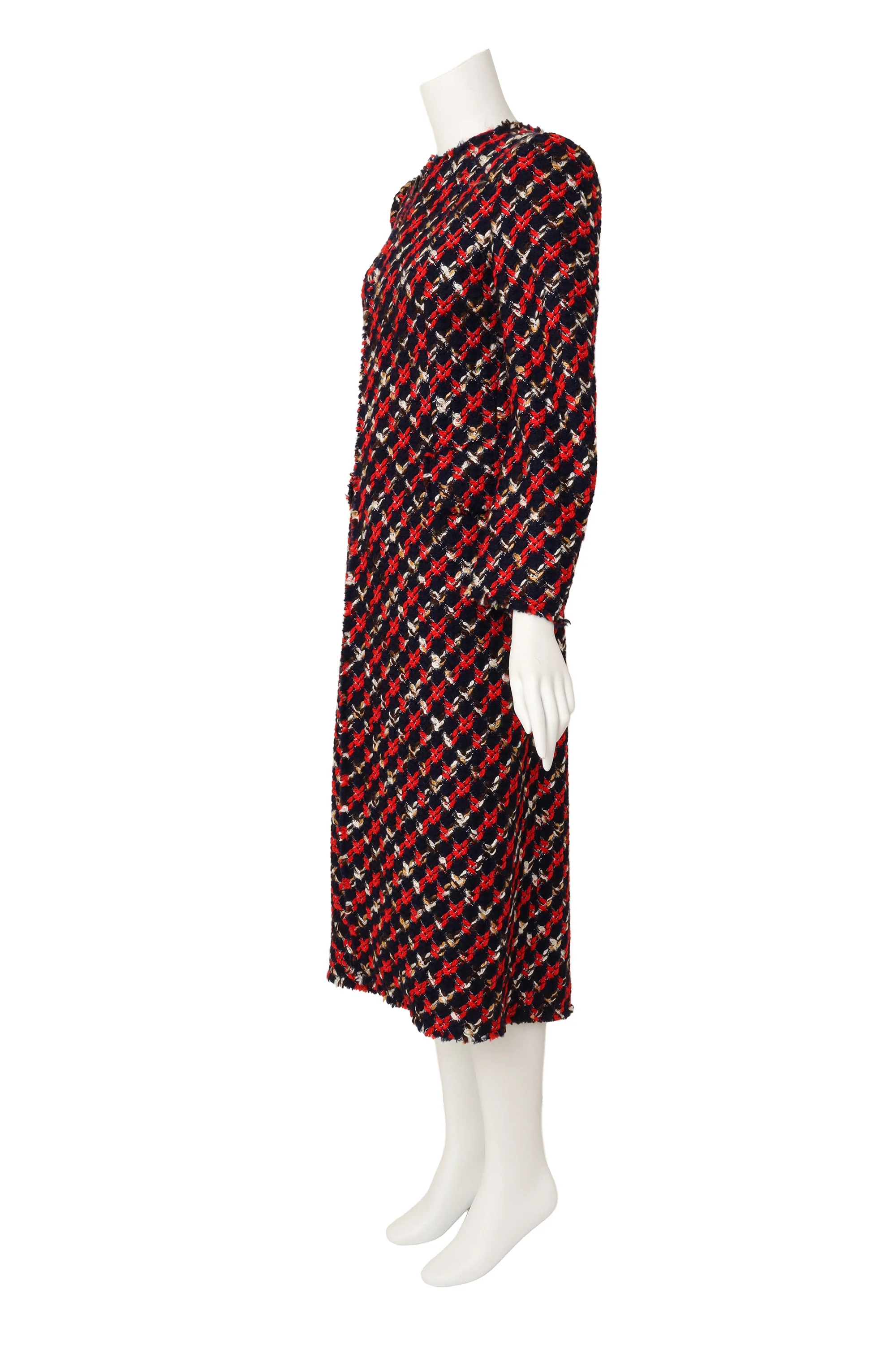 2013 F/W Woven Bouclé Plaid Coat - Image 6