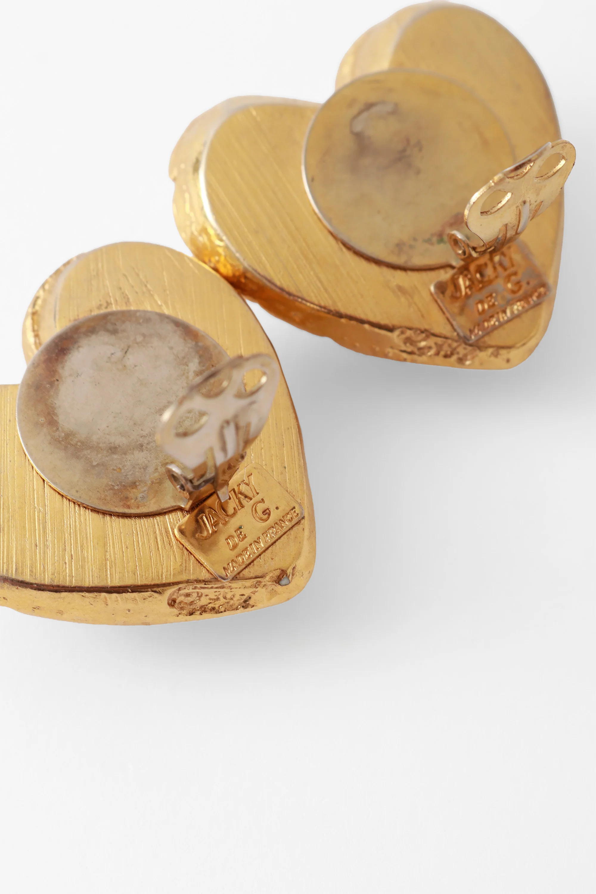 Woven Crystal Heart Button Earrings - Image 5