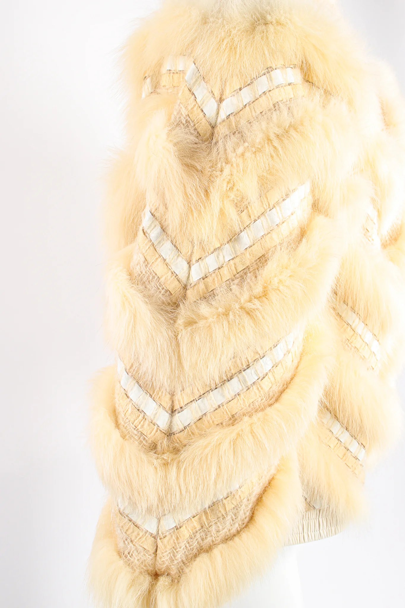 Woven Fur Chevron Bomber - Image 8