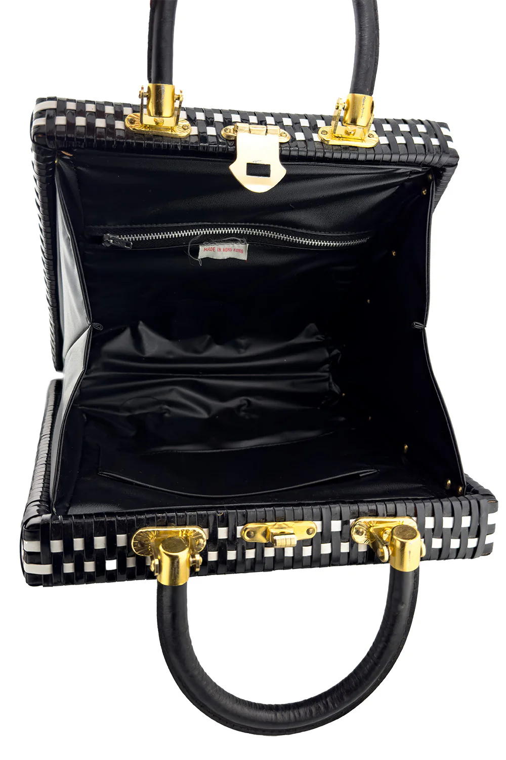 Woven Houndstooth Box Bag - Image 5