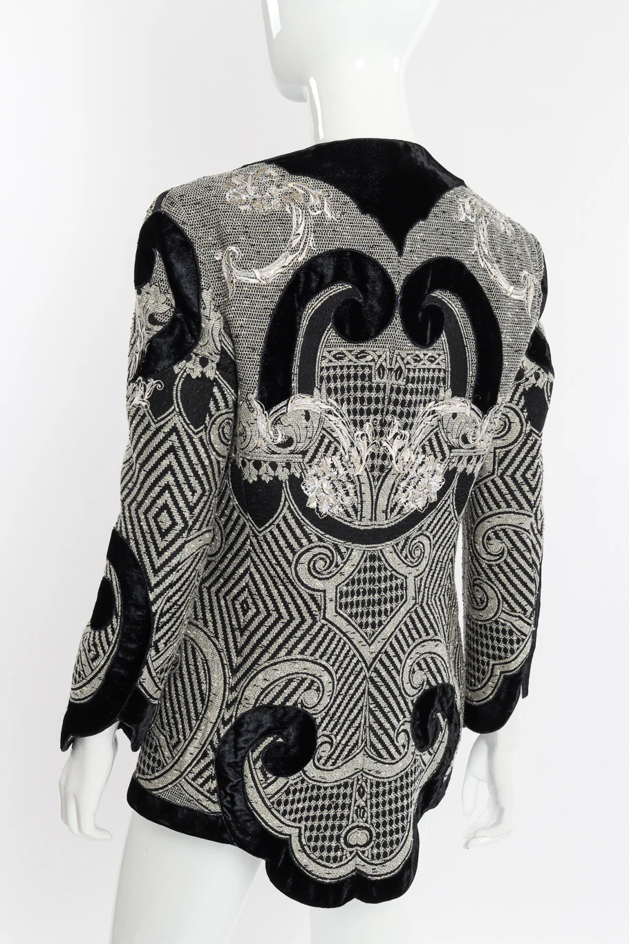 Woven Jacquard and Velvet Jacket - Image 5