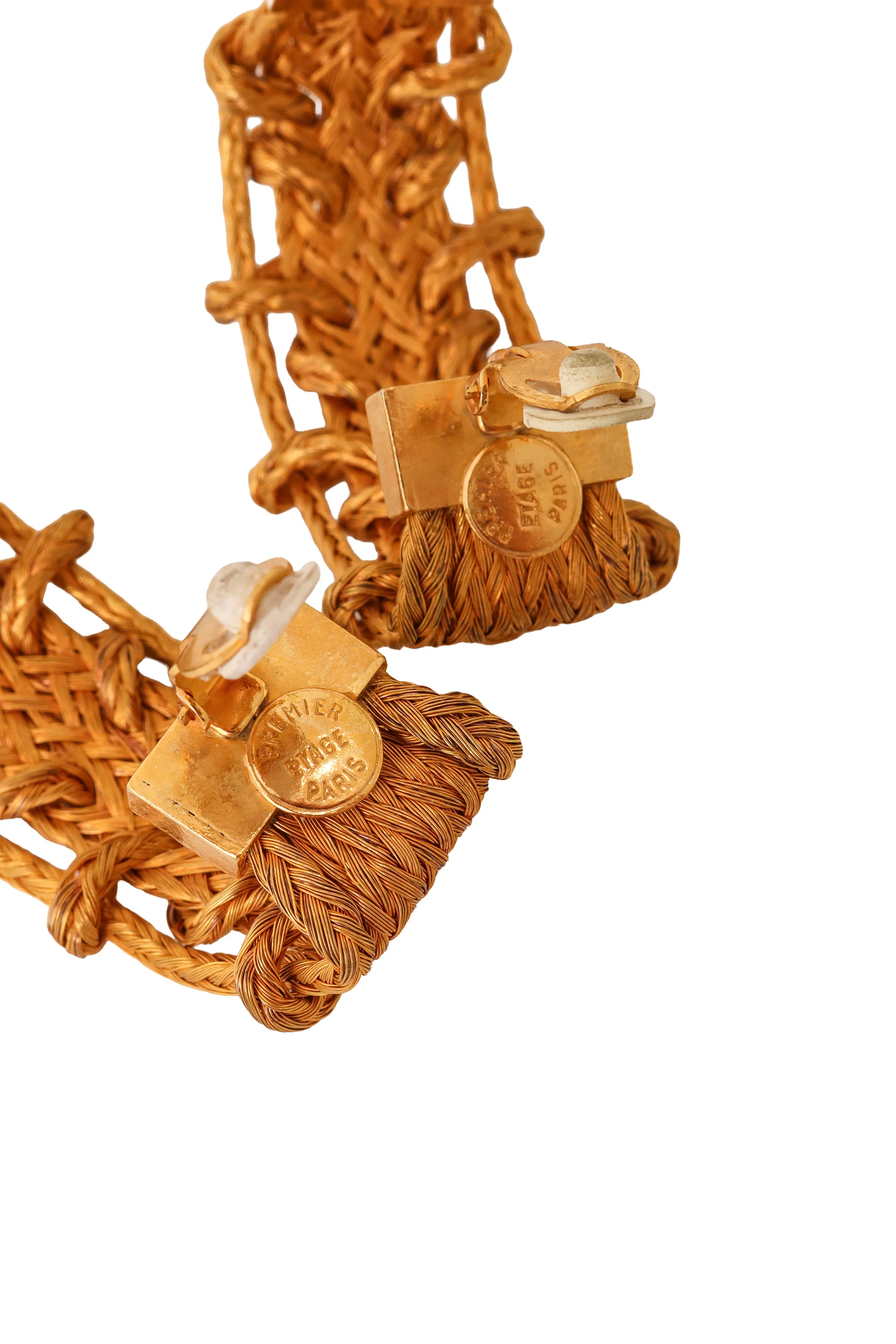 Woven Lamé Hoop Cuff Earrings - Image 5