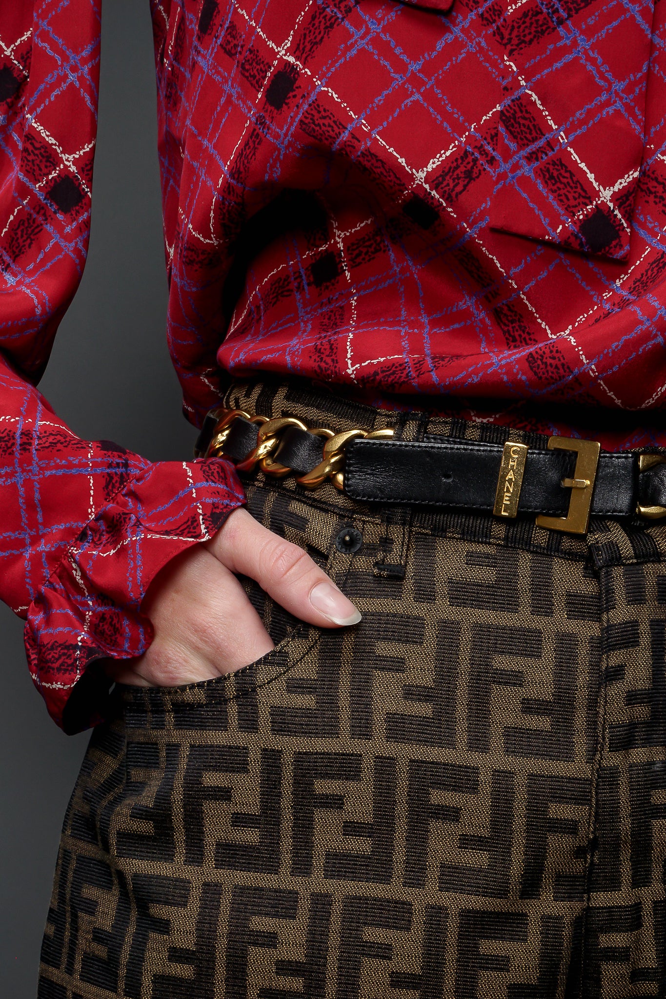 Woven Leather Chain Belt - Image 2