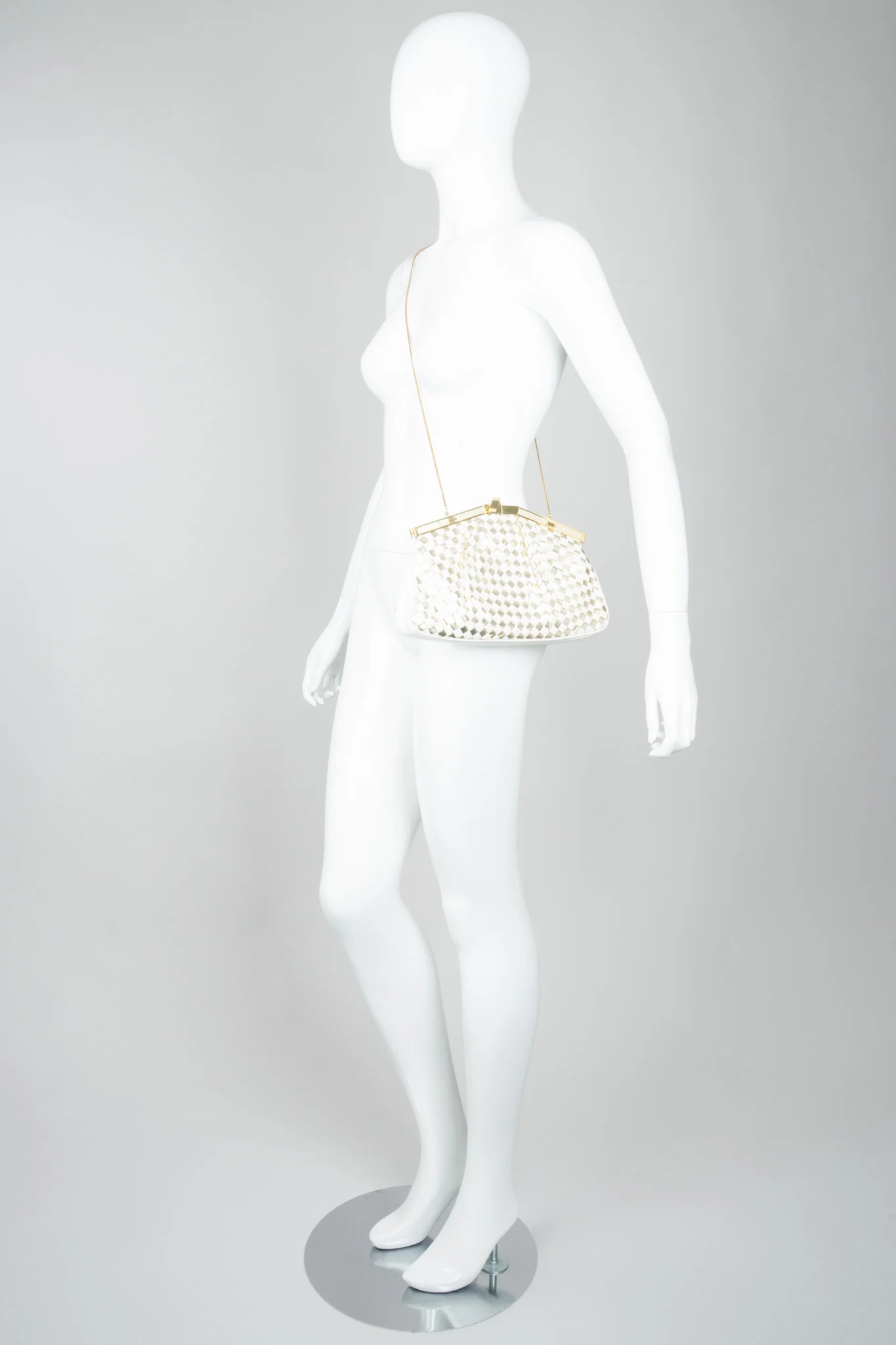 Woven Leather Lamé Bag - Image 11