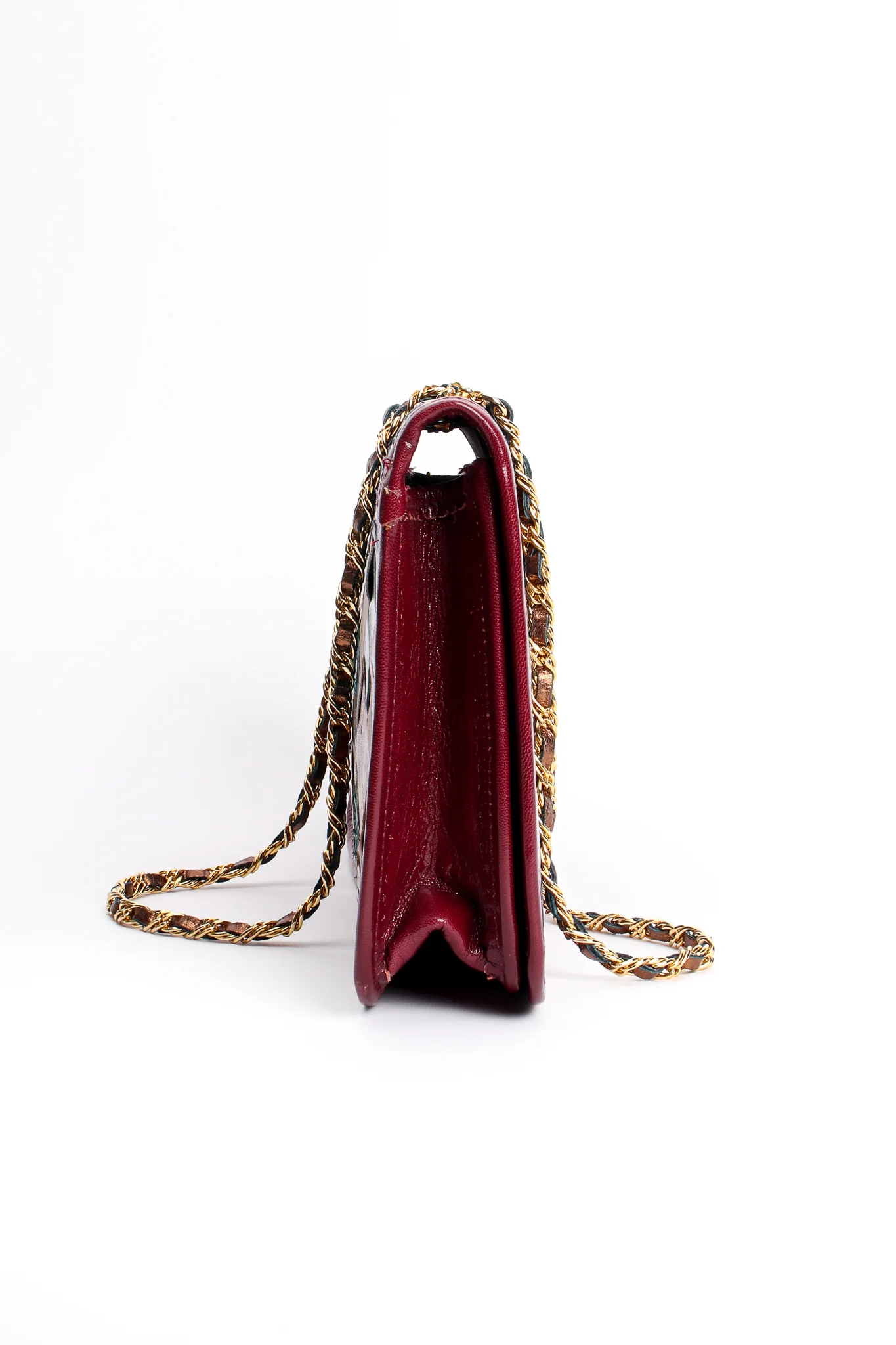 Woven Leather & Snakeskin Tassel Bag - Image 7