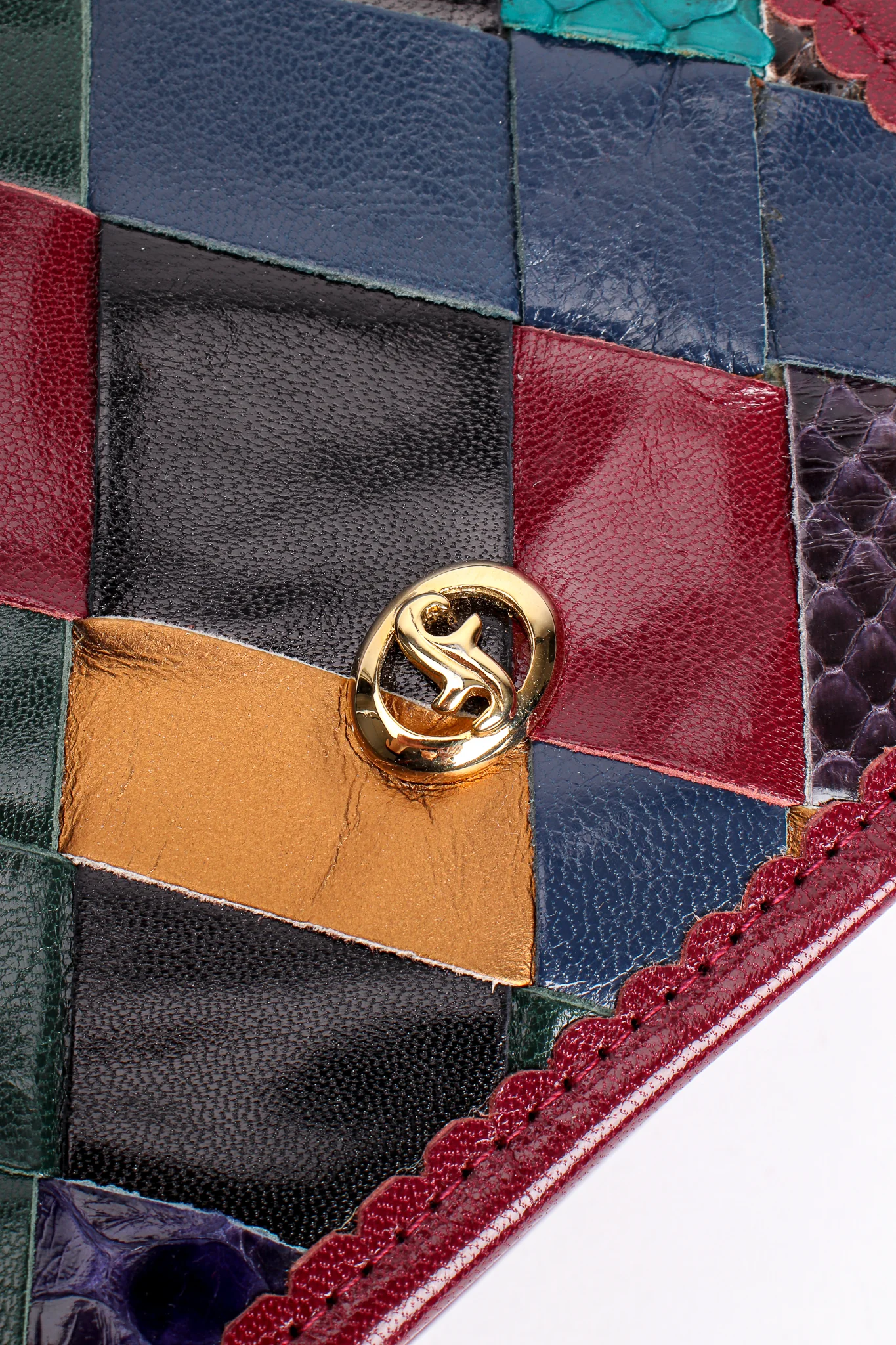 Woven Leather & Snakeskin Tassel Bag - Image 9