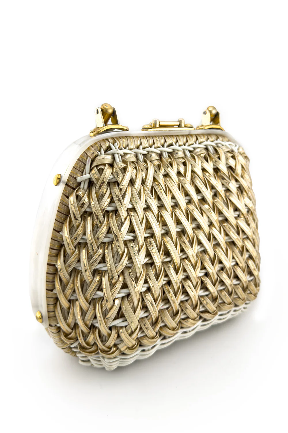 Woven Lucite Frame Handbag - Image 3