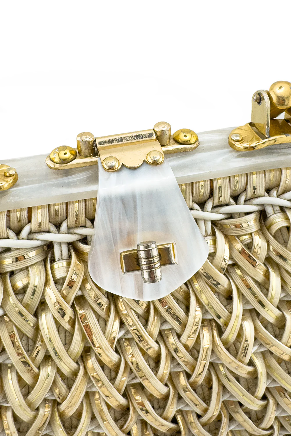 Woven Lucite Frame Handbag - Image 5