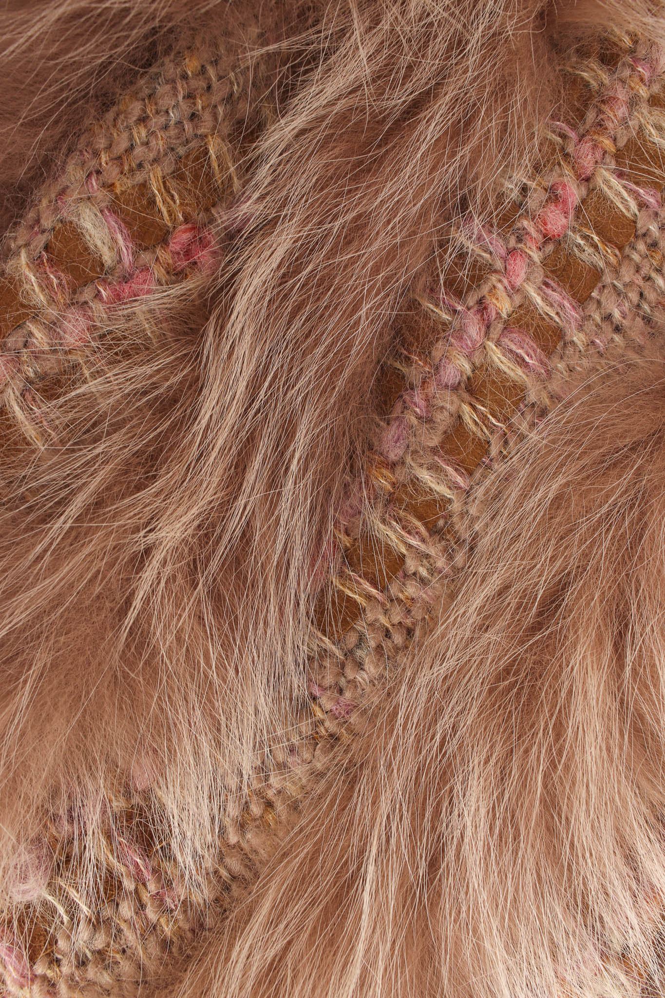 Woven Mohair Fur Chevron Bomber - Image 11