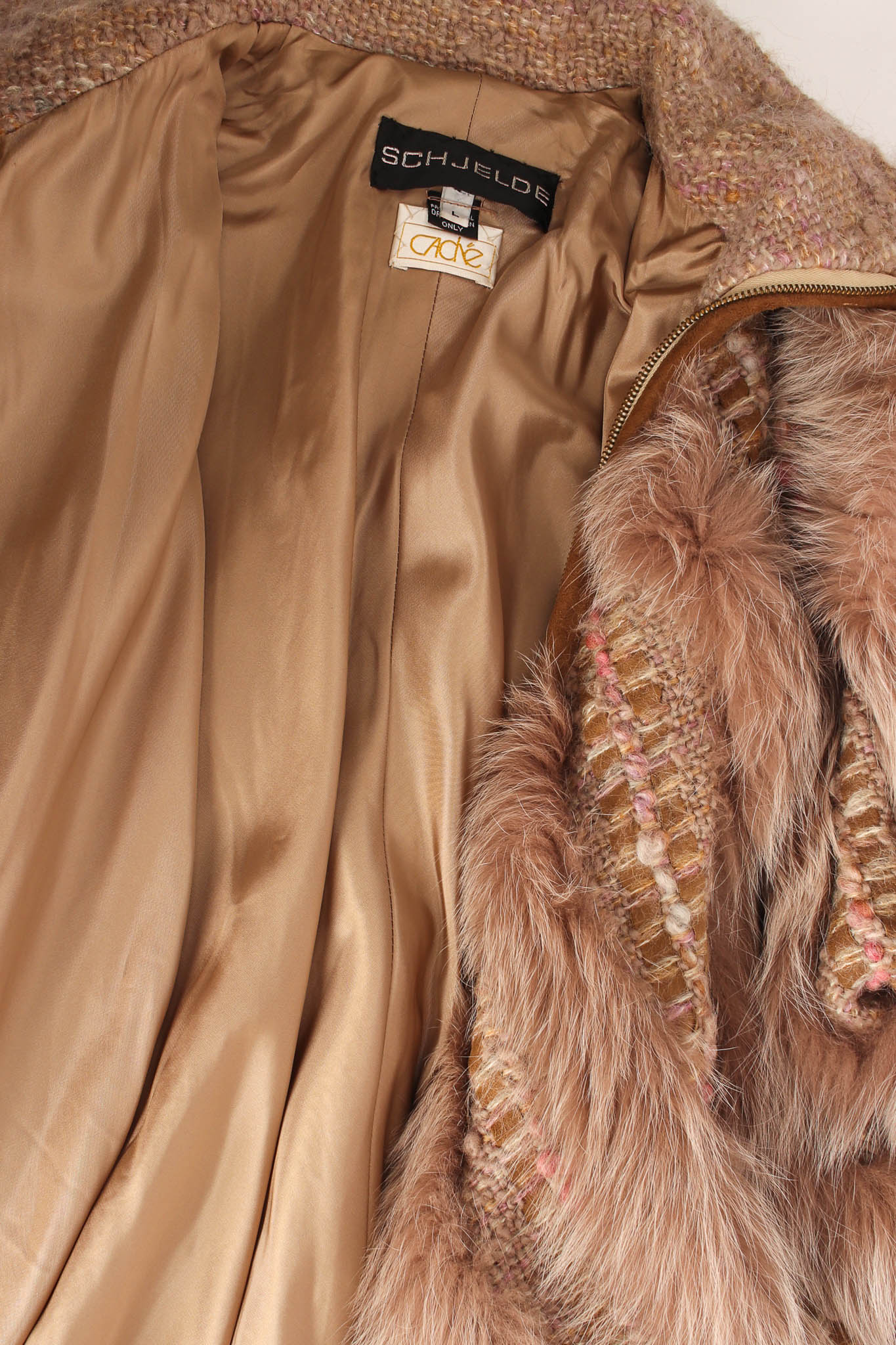Woven Mohair Fur Chevron Bomber - Image 8