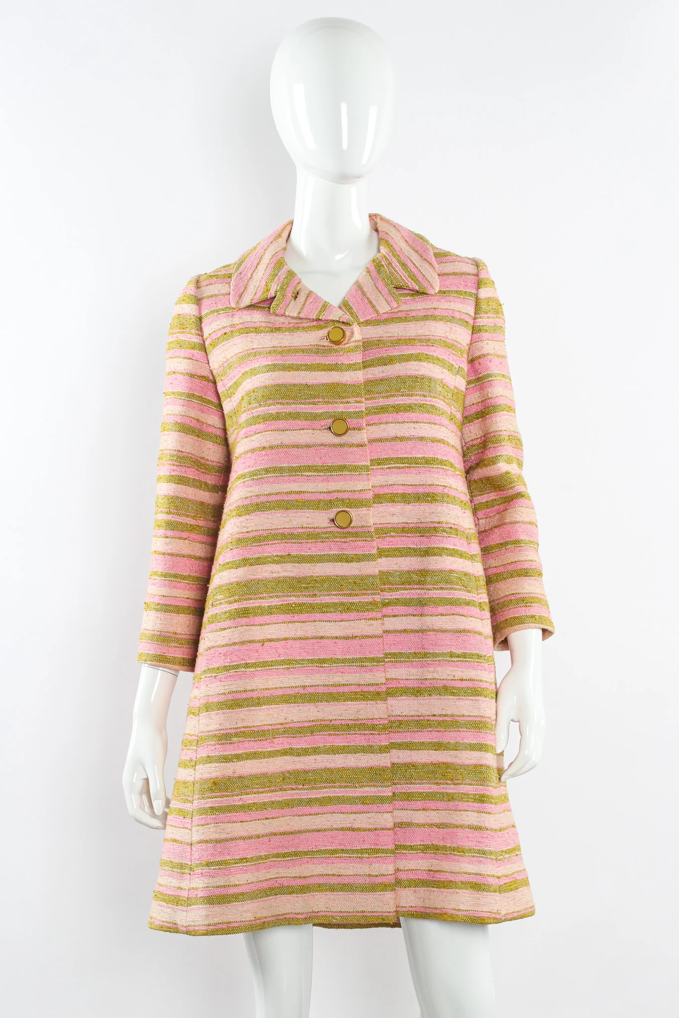 Woven Stripe Print Peacoat