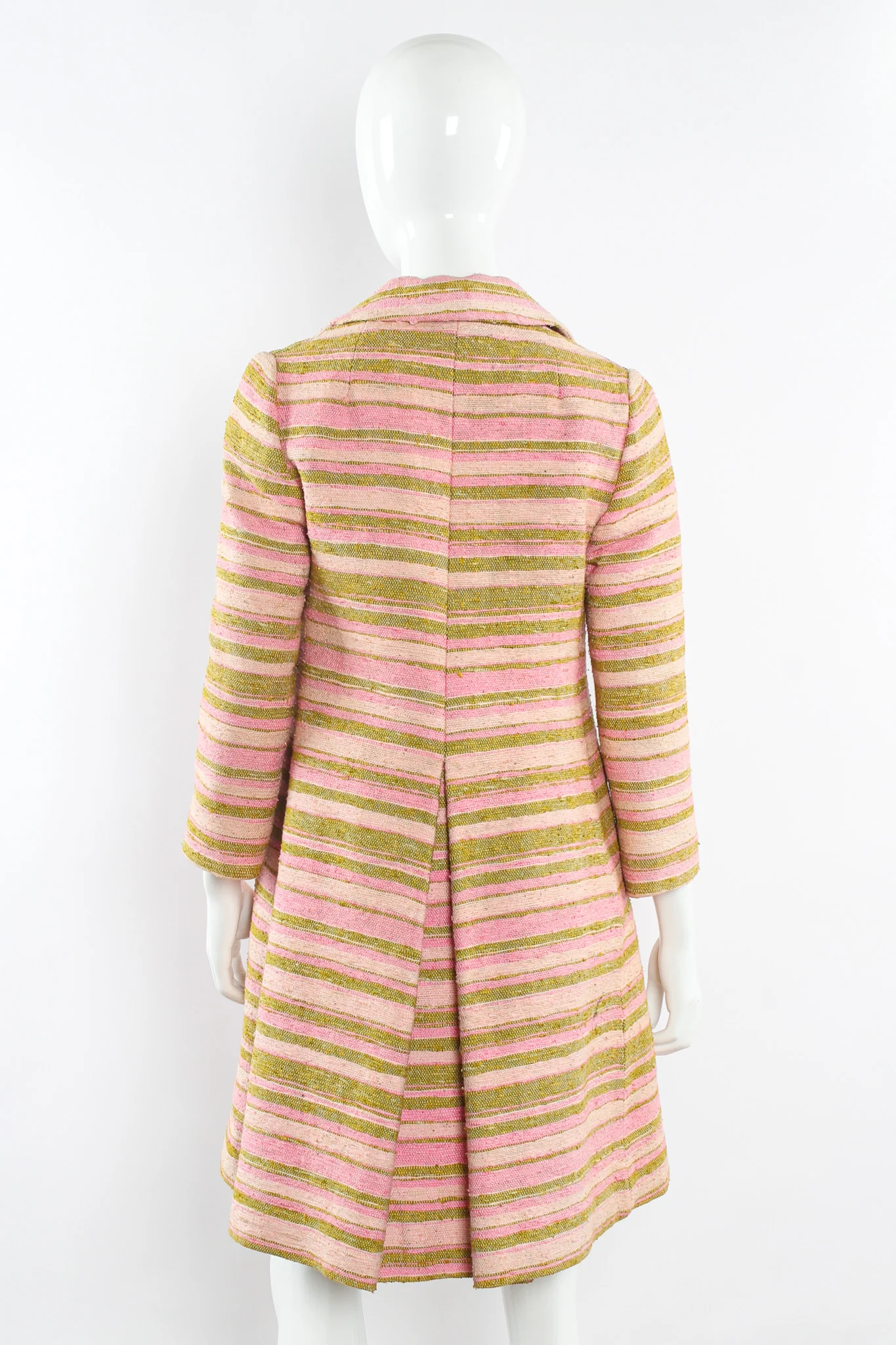 Woven Stripe Print Peacoat - Image 2