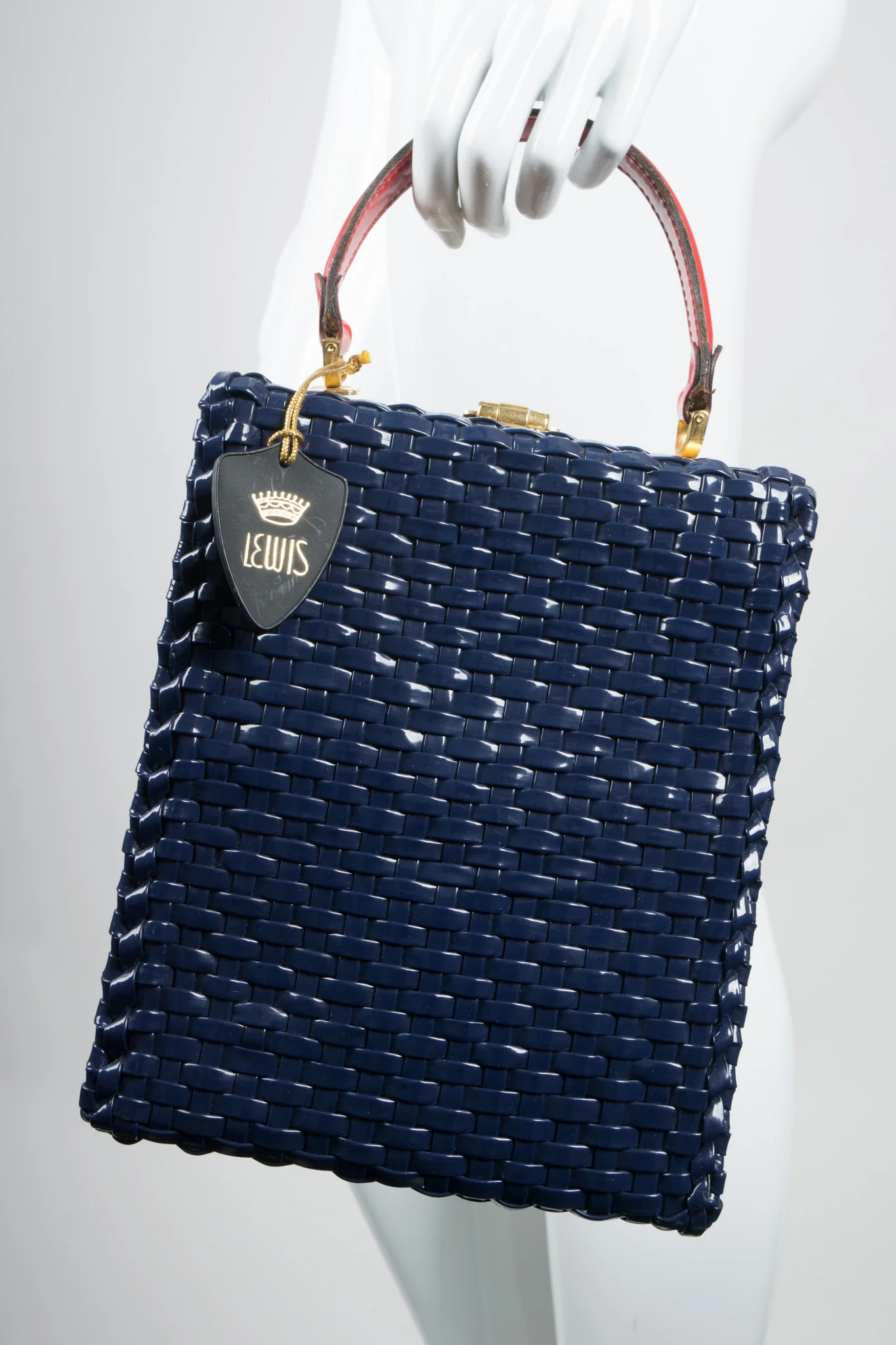 Woven Vinyl Basket Box Bag - Image 10