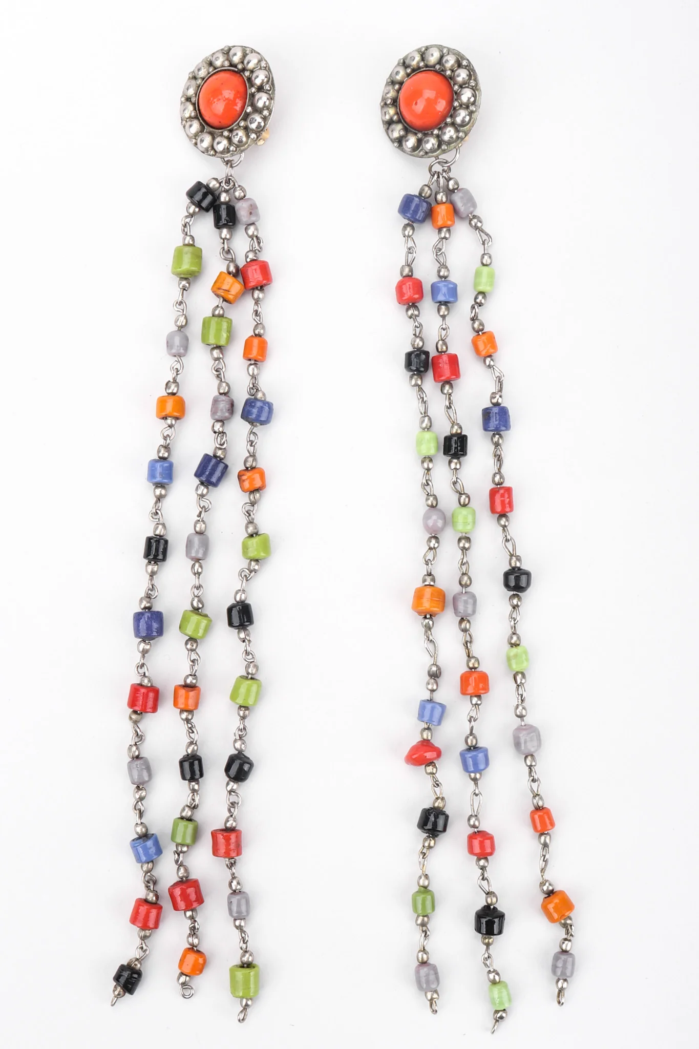 XL Chain Bead Earrings - Image 2