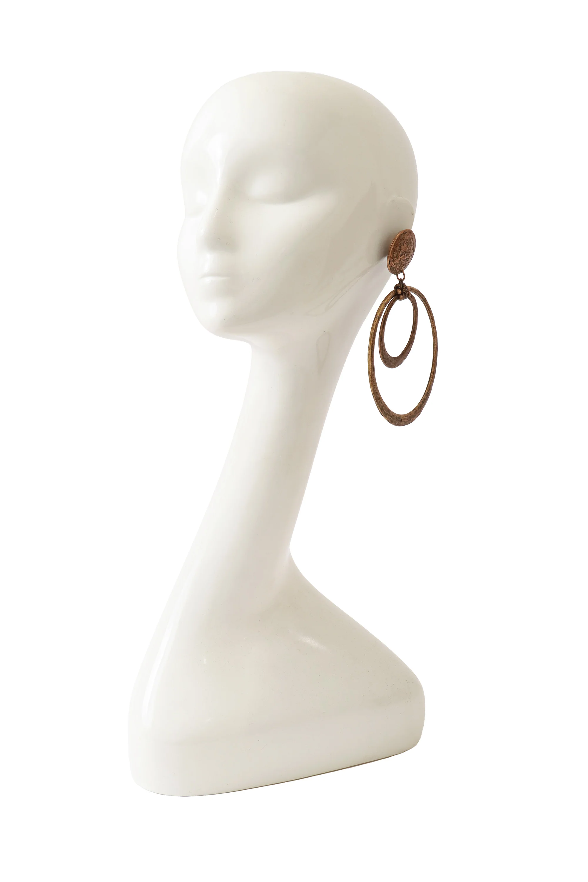 XL Hammered Hoop Earrings - Image 2