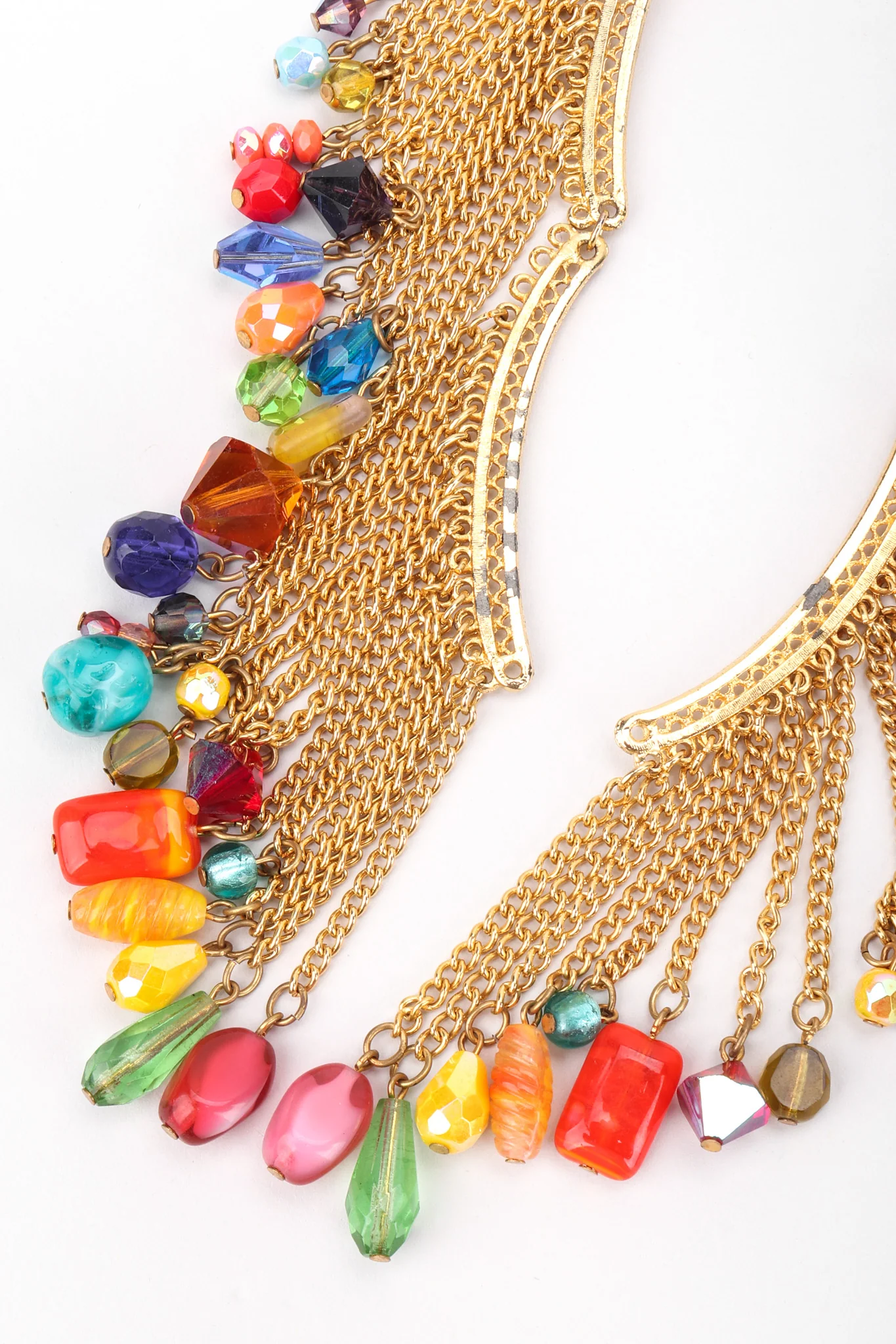 XL Rainbow Beaded Fringe Earring - Image 5