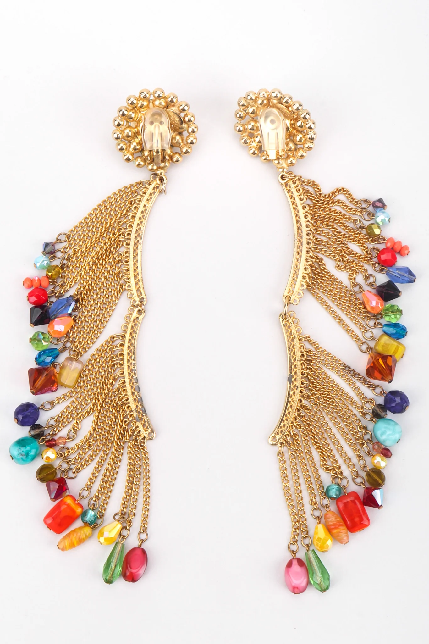 XL Rainbow Beaded Fringe Earring - Image 8