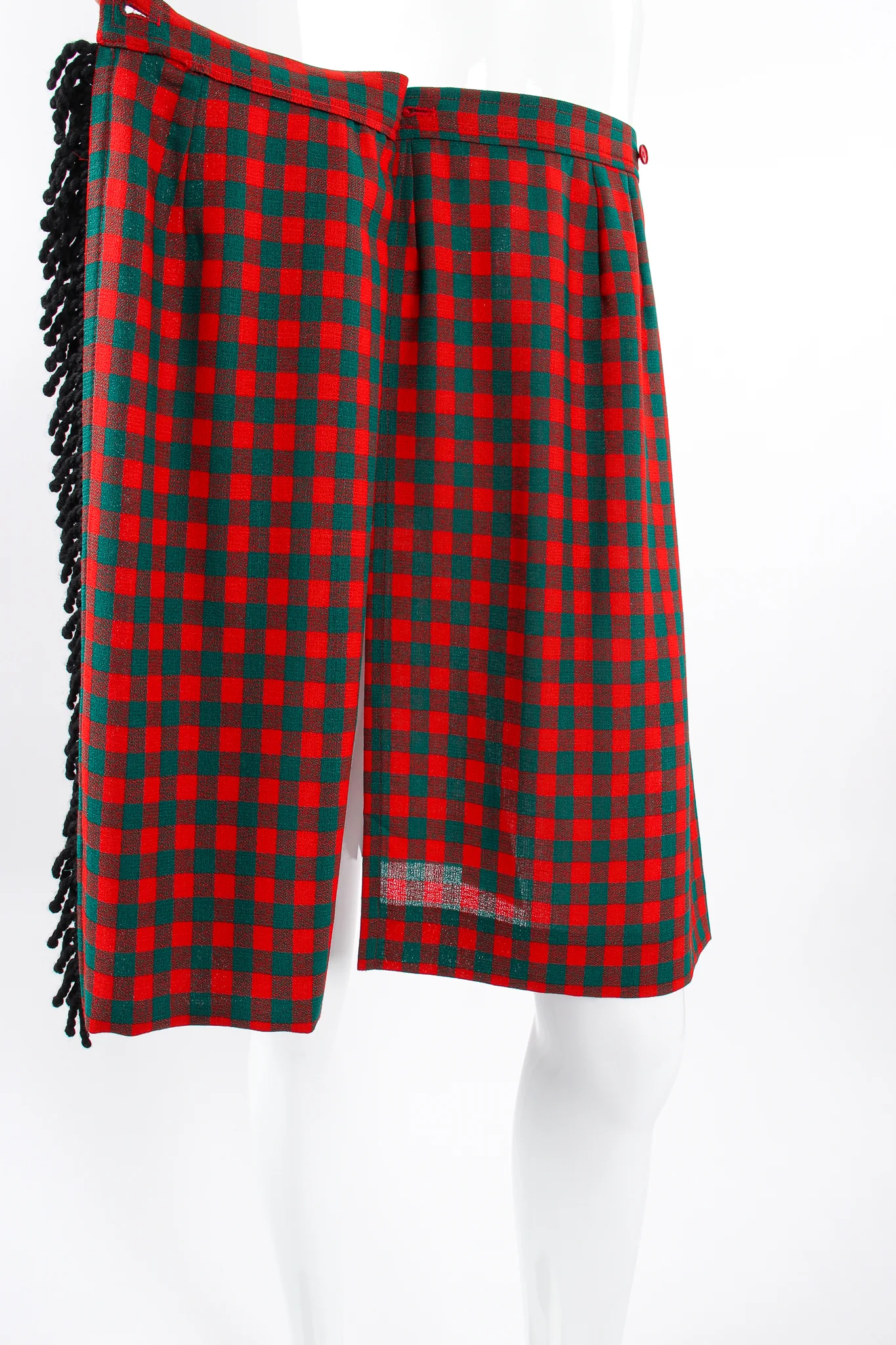 Yarn Fringe Punk Plaid Skirt - Image 11