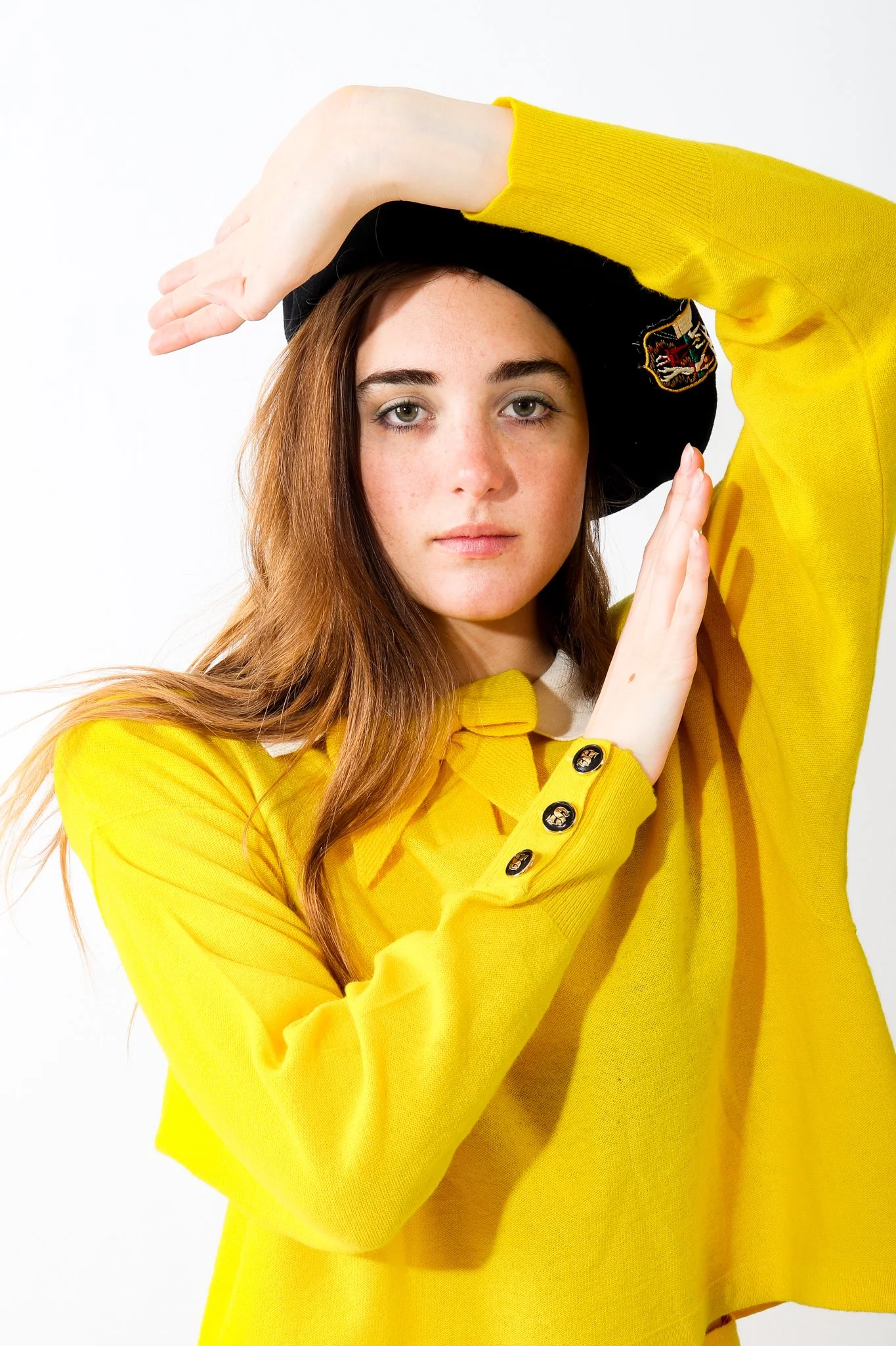 Yellow Knit Collared Sweater - Image 2