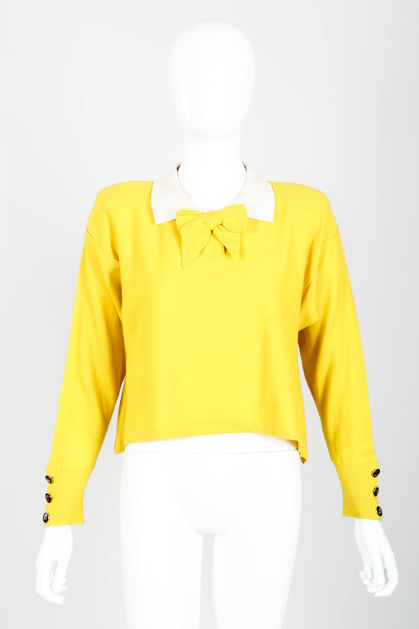 Yellow Knit Collared Sweater - Image 6