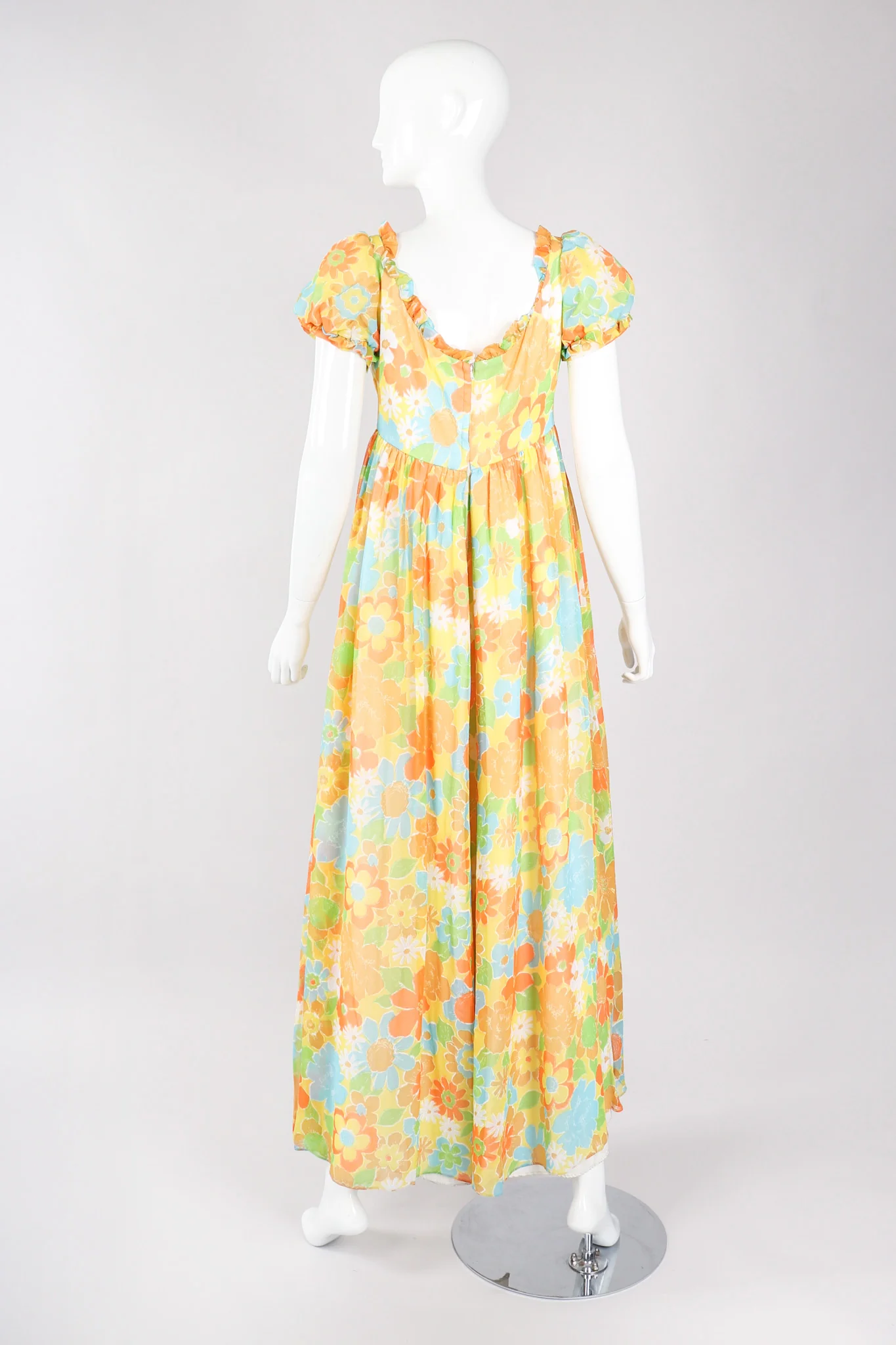 Yellow Floral Chiffon Jumpsuit - Image 6