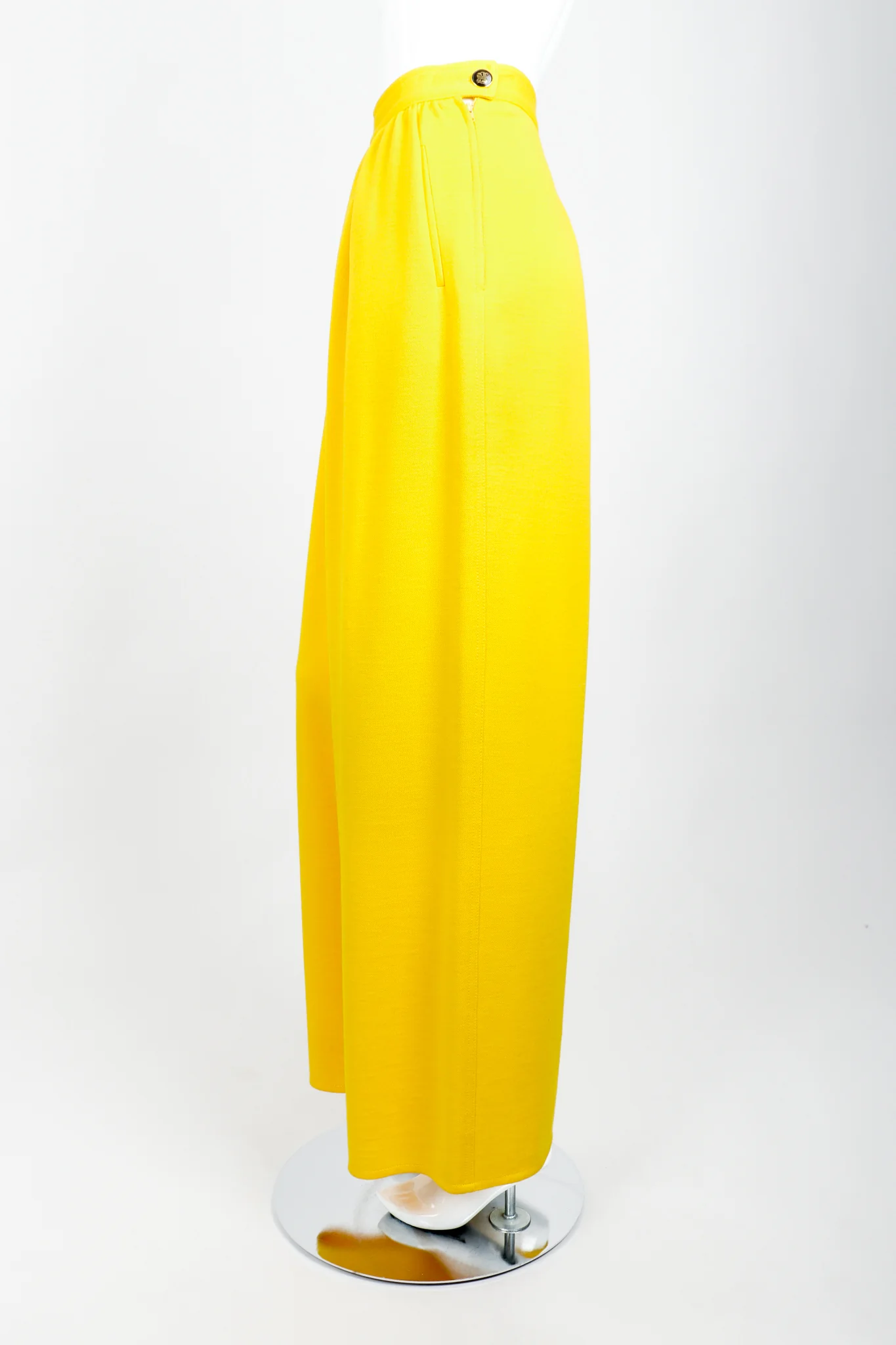 Yellow Knit Gathered Pant - Image 3