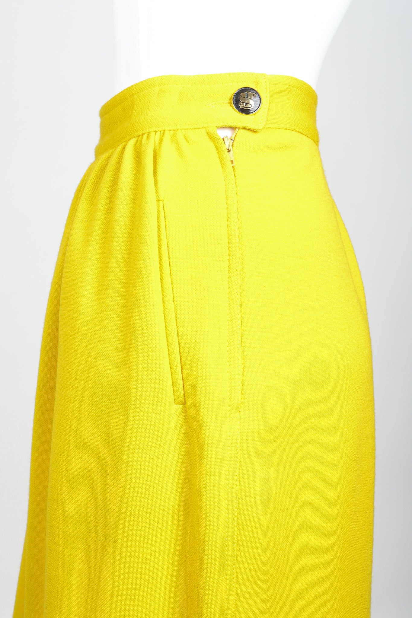 Yellow Knit Gathered Pant - Image 6