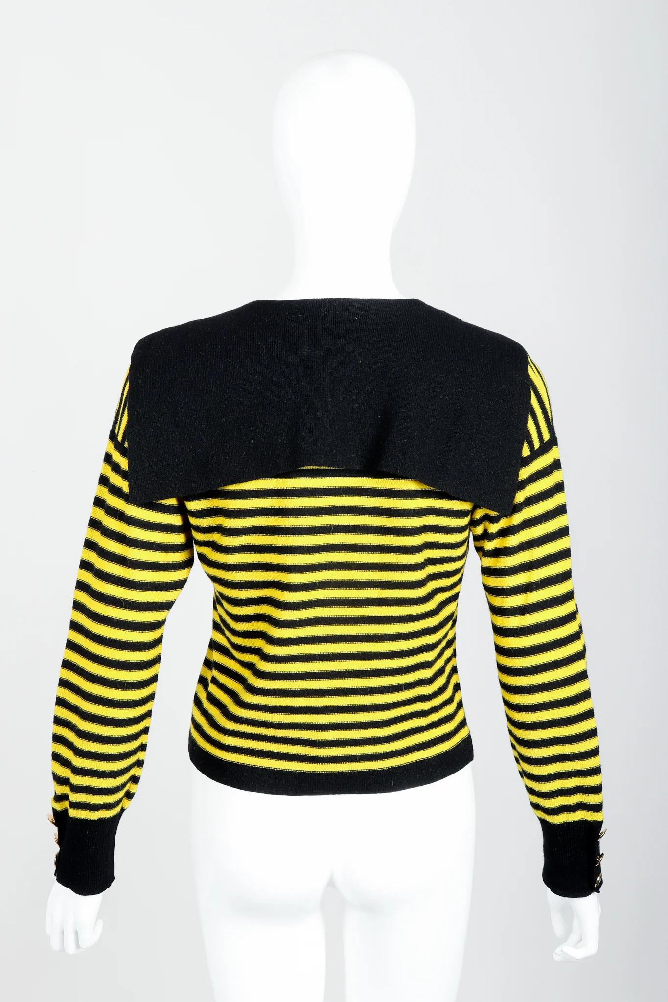 Yellow Stripe Knit Sailor Sweater - Image 6