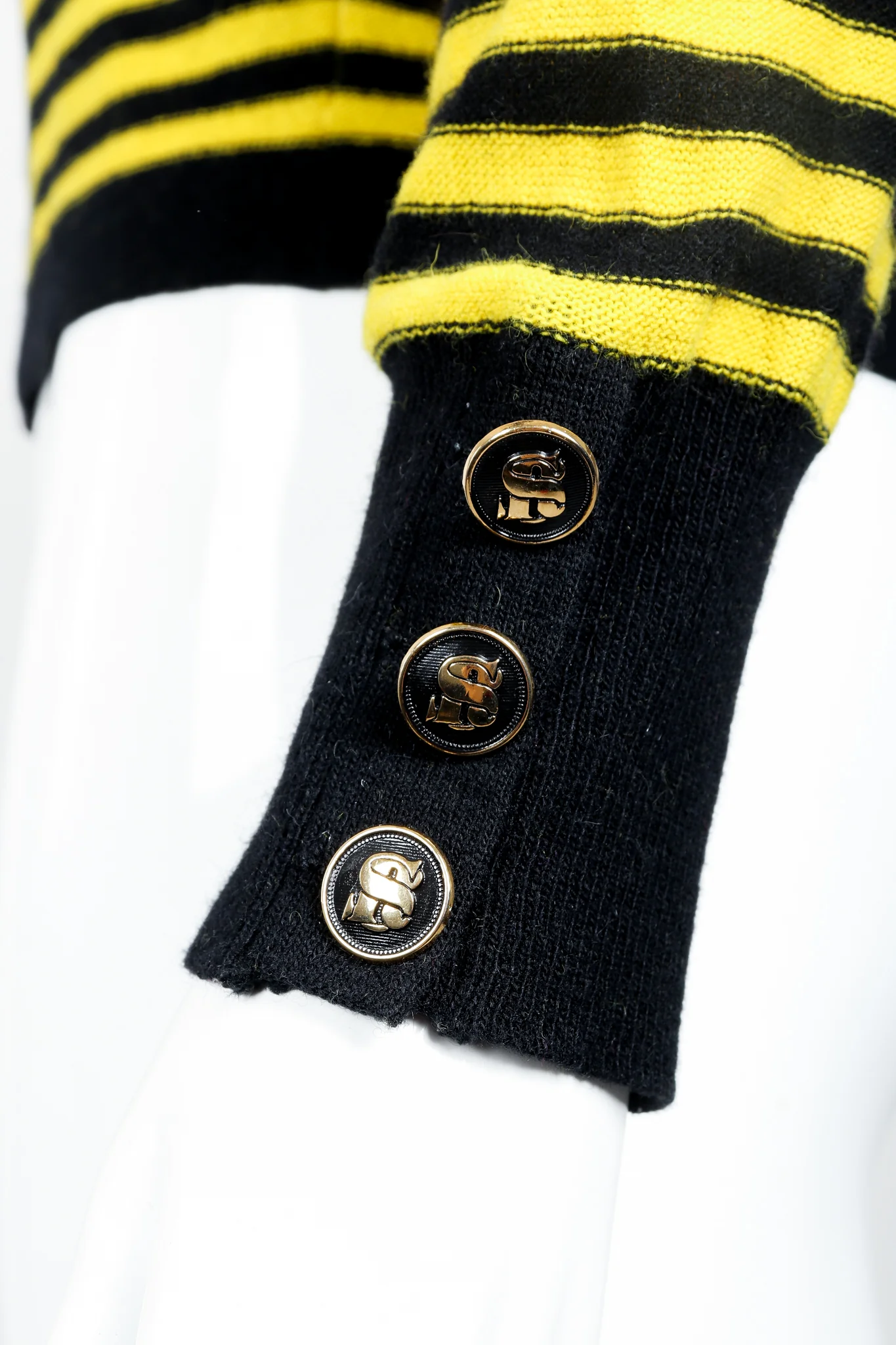 Yellow Stripe Knit Sailor Sweater - Image 8
