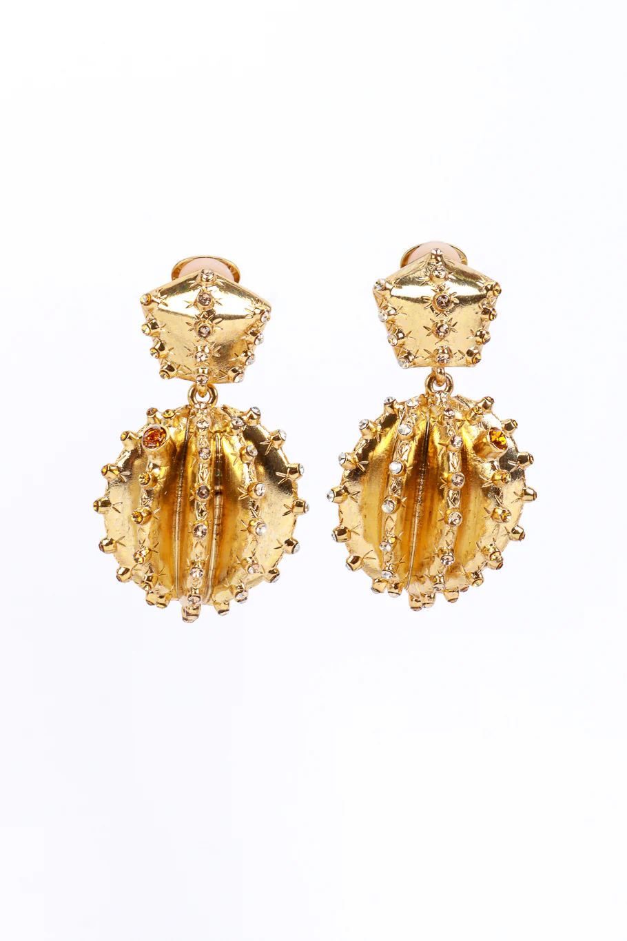 Yellow Topaz Cactus Drop Earrings