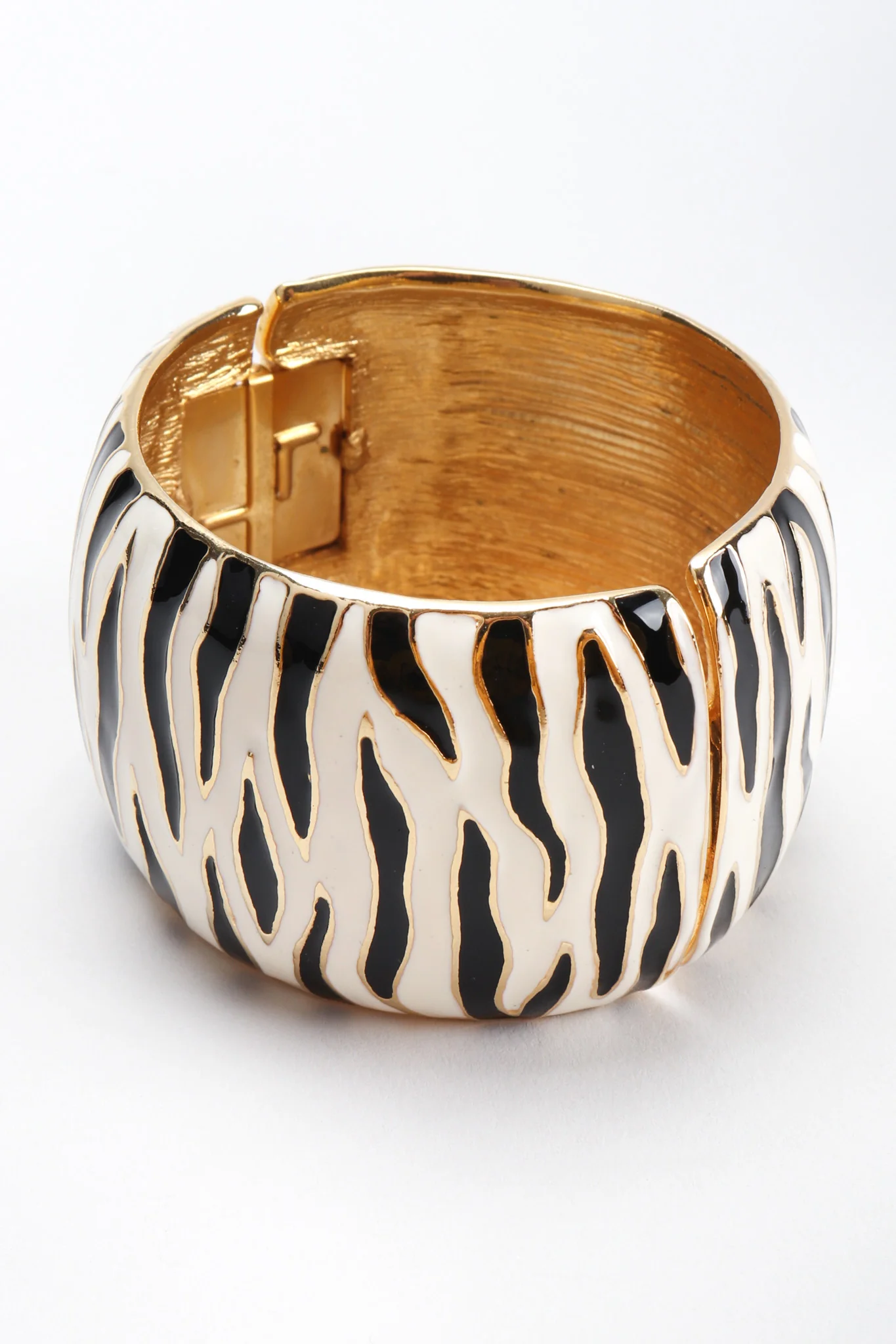 Zebra Enamel Cuff Bracelet - Image 3