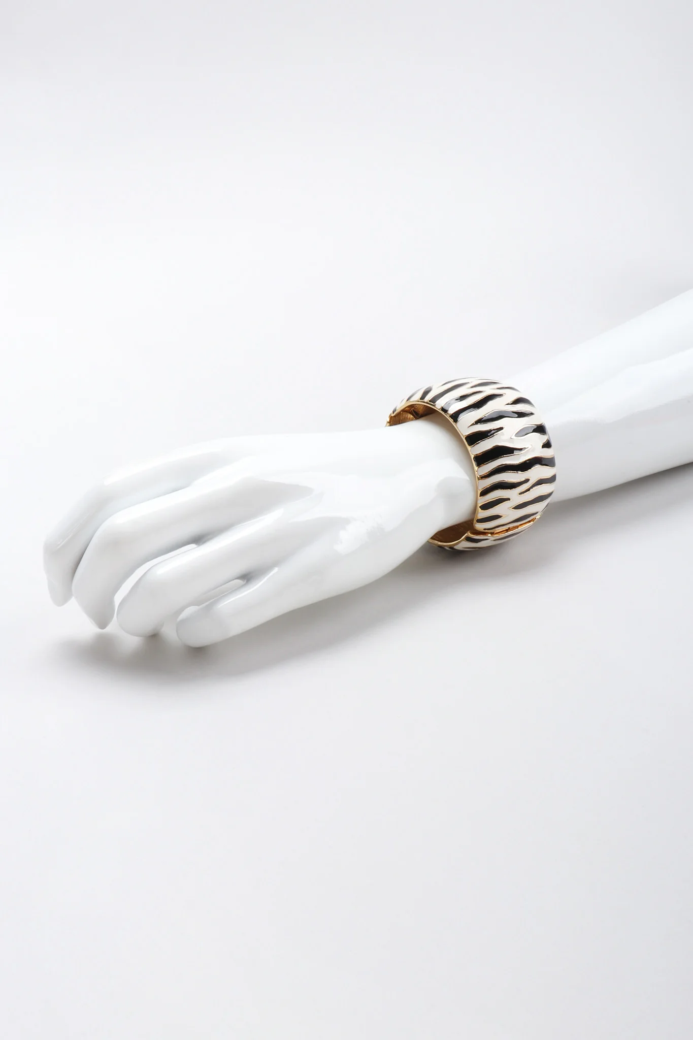 Zebra Enamel Cuff Bracelet - Image 5