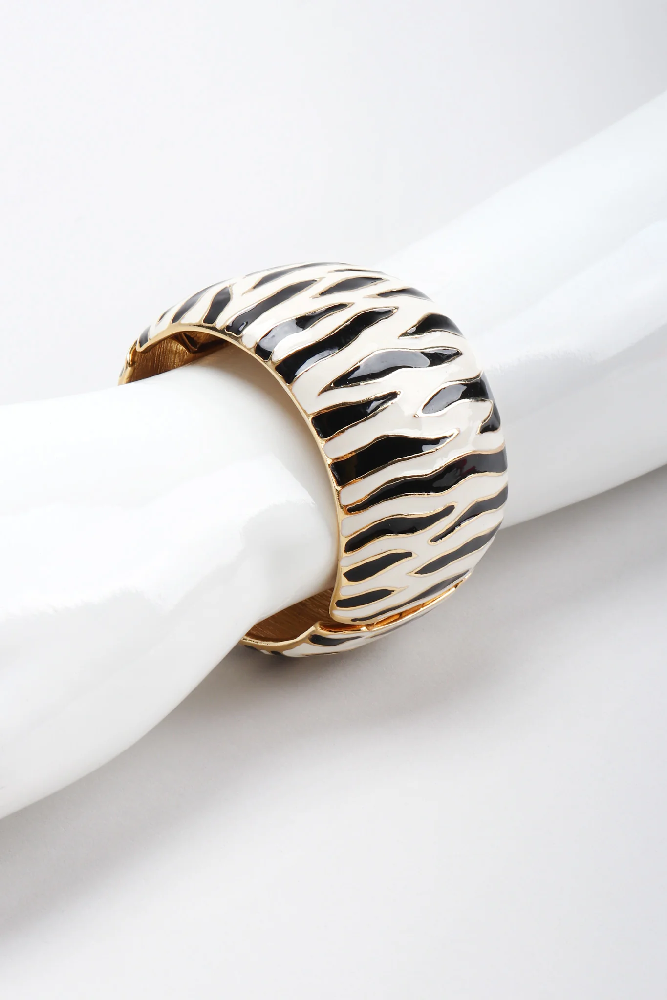 Zebra Enamel Cuff Bracelet - Image 6