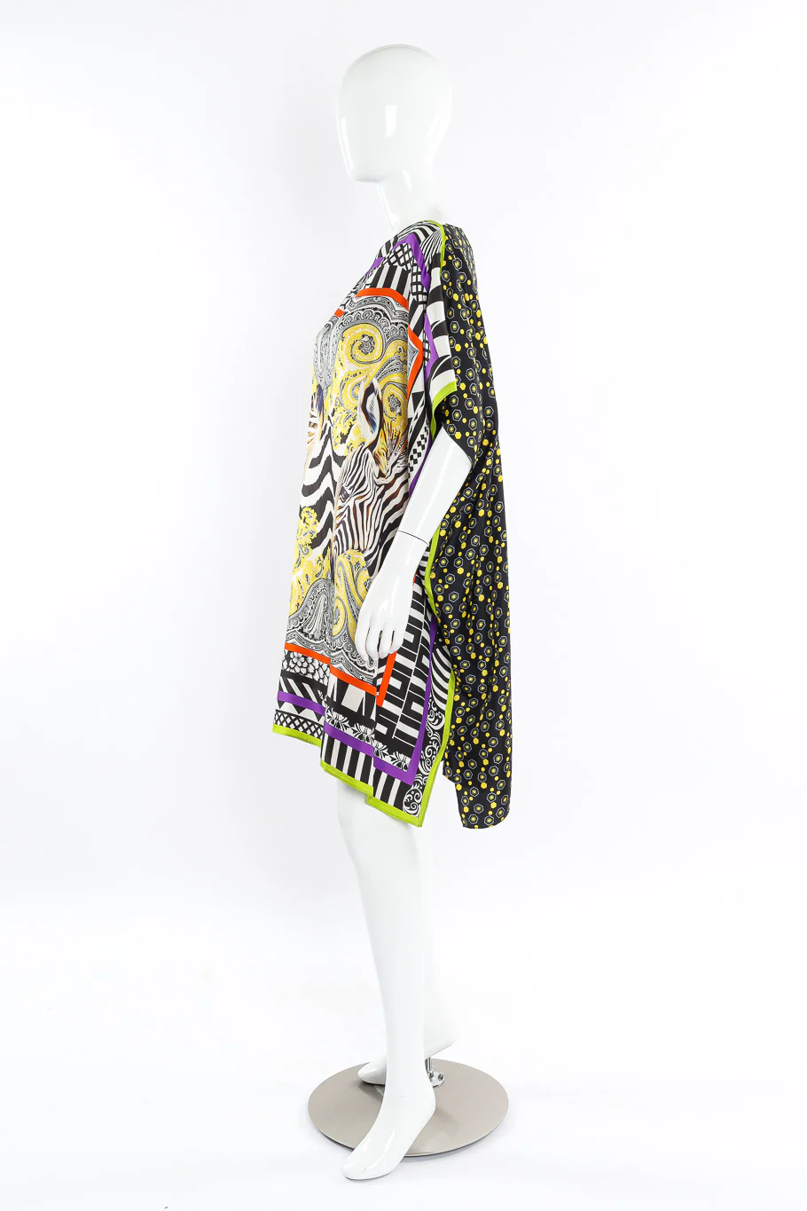 Zebra Floral Silk Scarf Top - Image 3