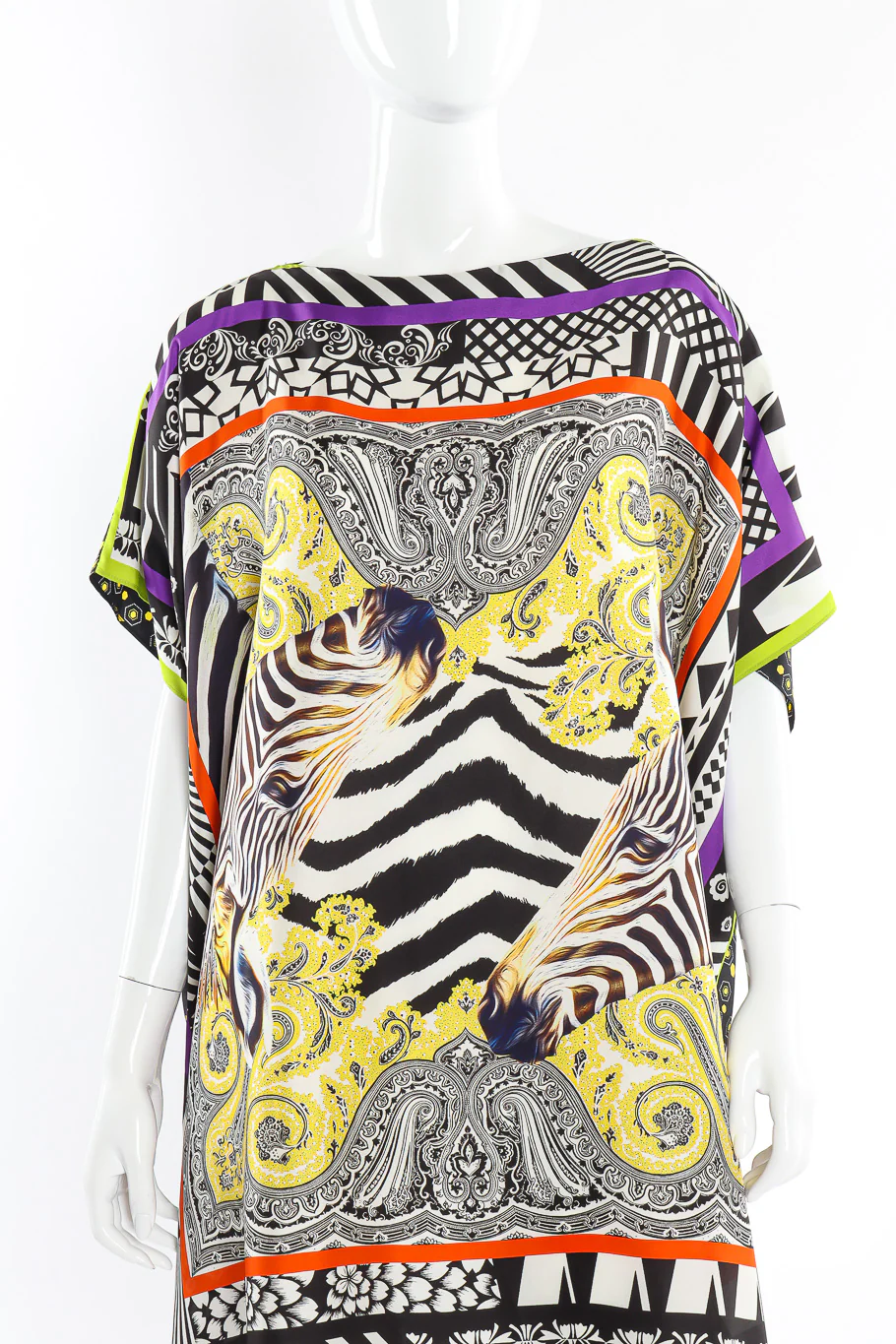 Zebra Floral Silk Scarf Top - Image 5