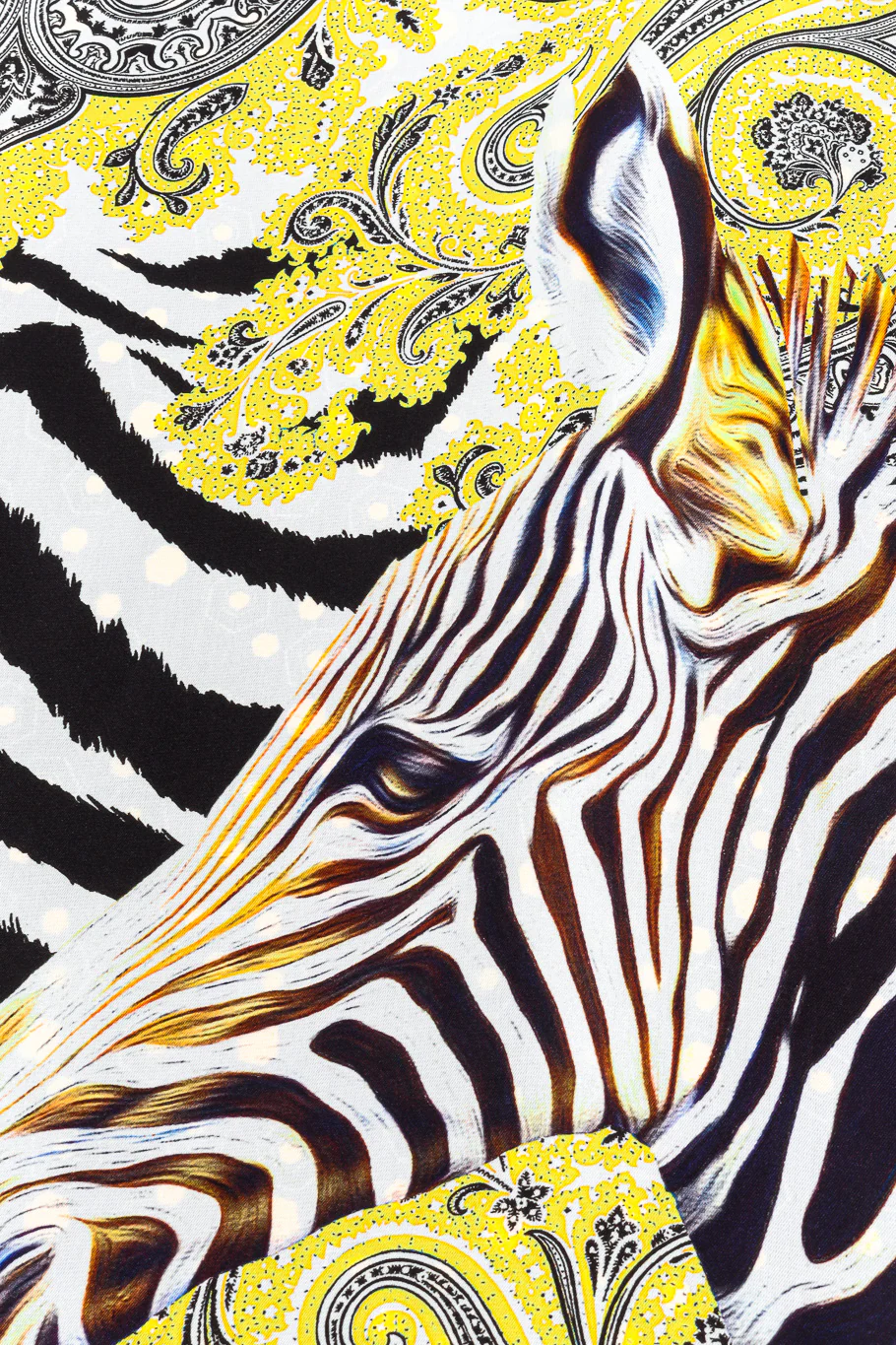 Zebra Floral Silk Scarf Top - Image 7