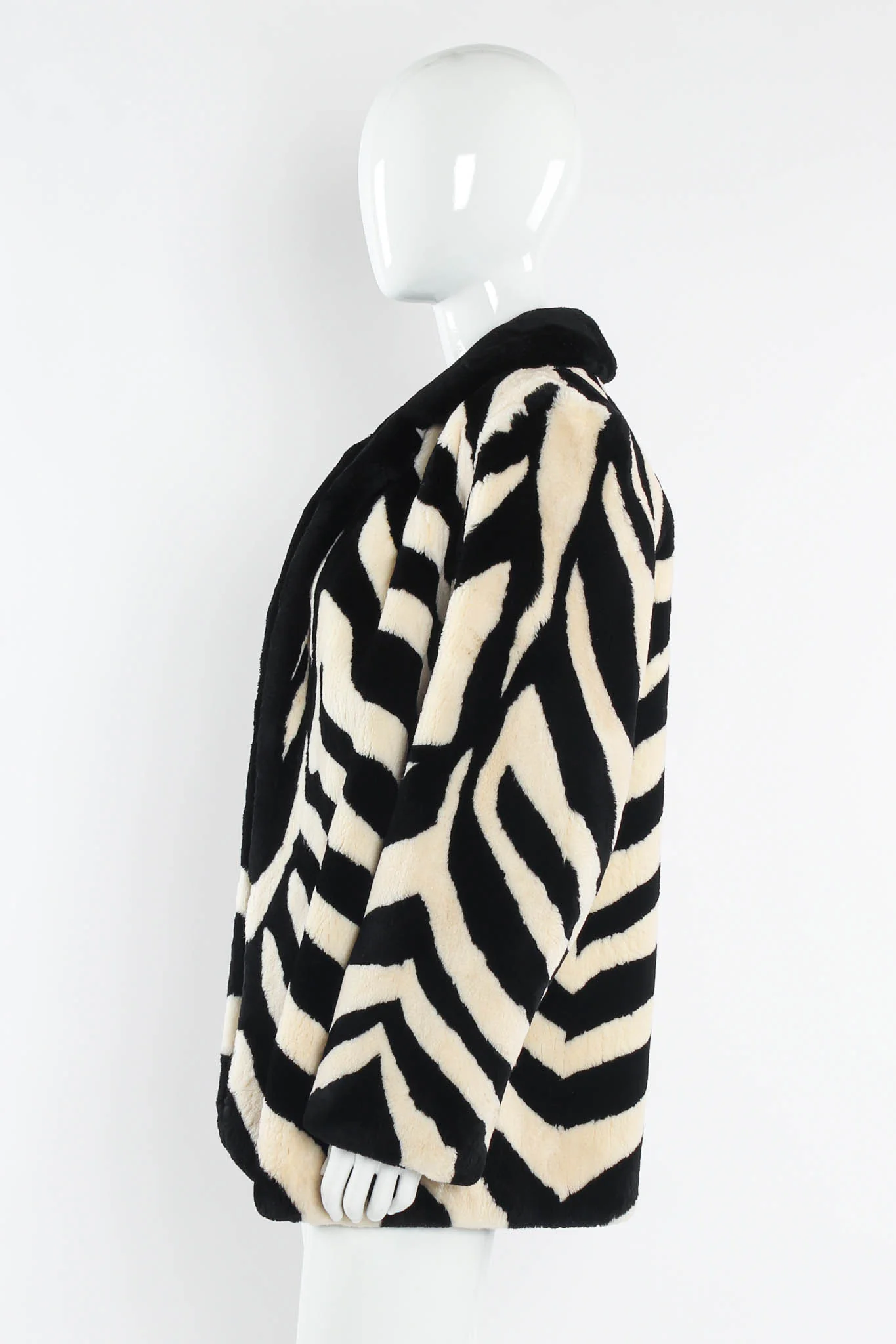 Zebra Stripe Fur Coat - Image 2