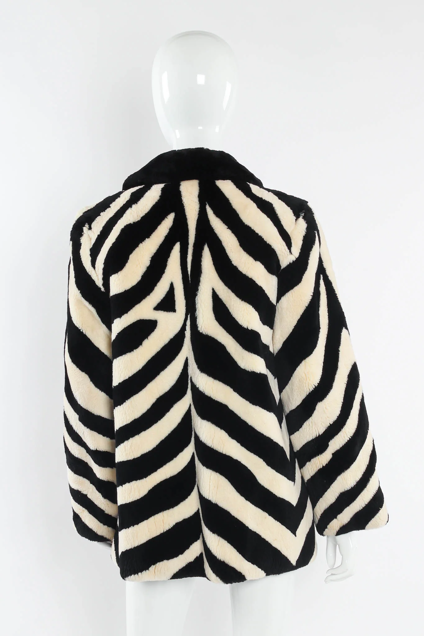 Zebra Stripe Fur Coat - Image 3