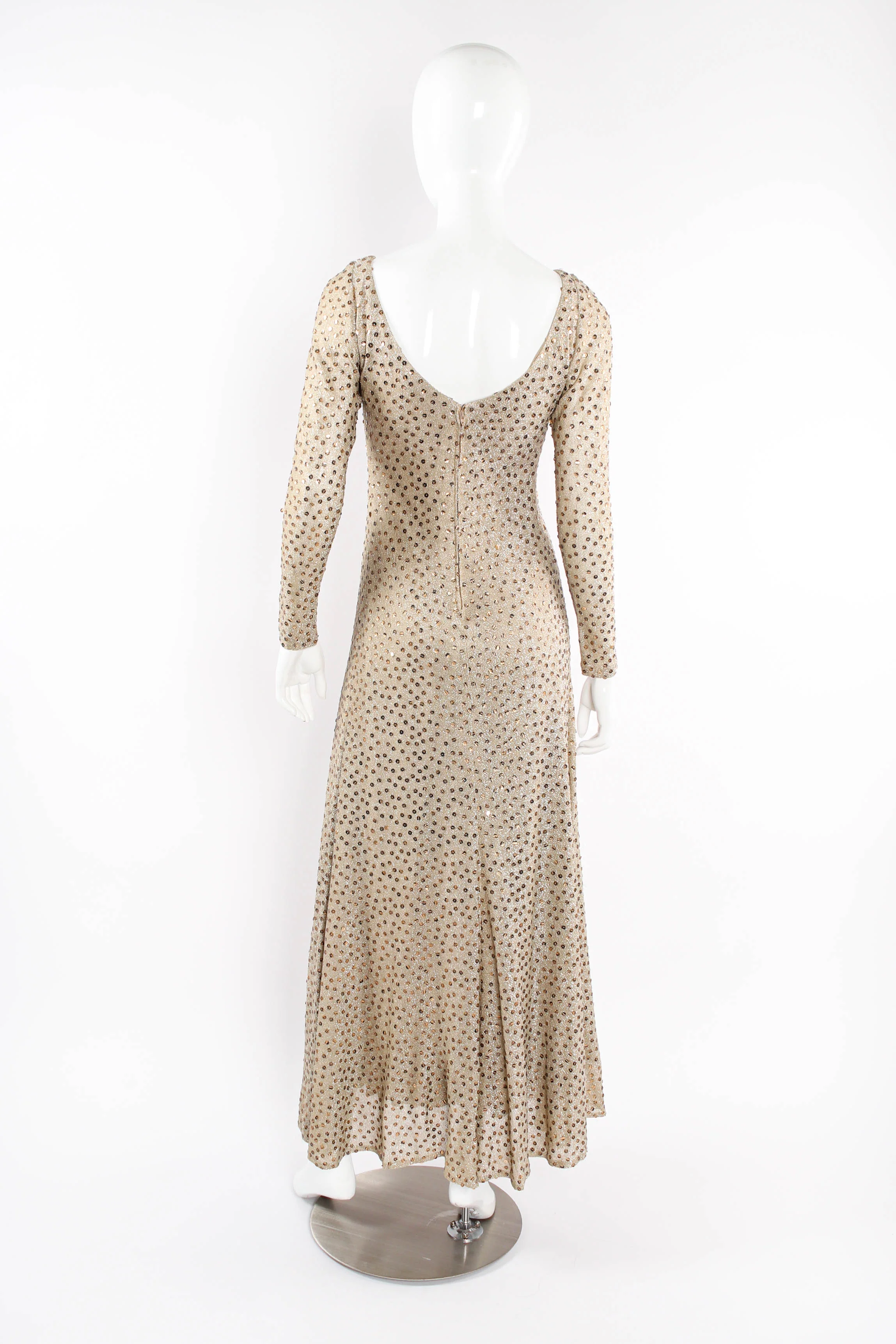 Metallic Zebrawood Sequin Dress & Shawl Set - Image 5