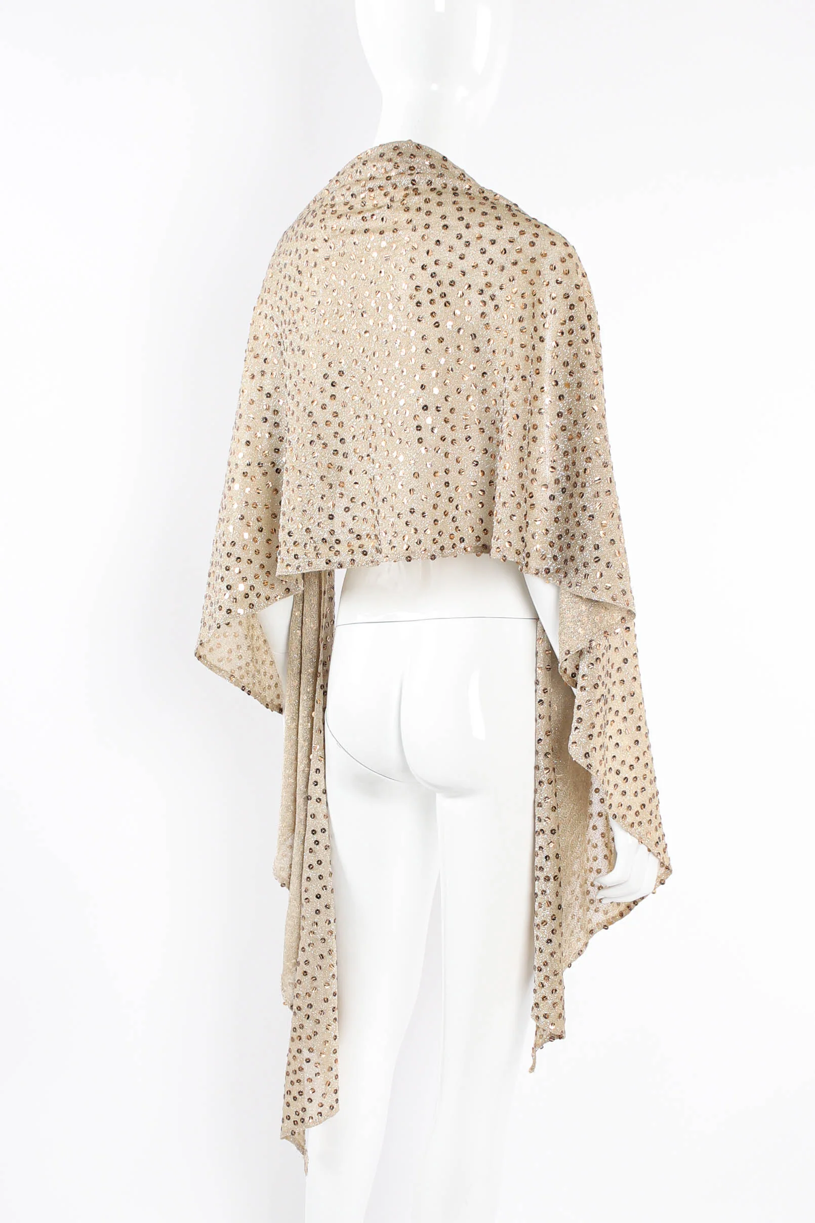Metallic Zebrawood Sequin Dress & Shawl Set - Image 7