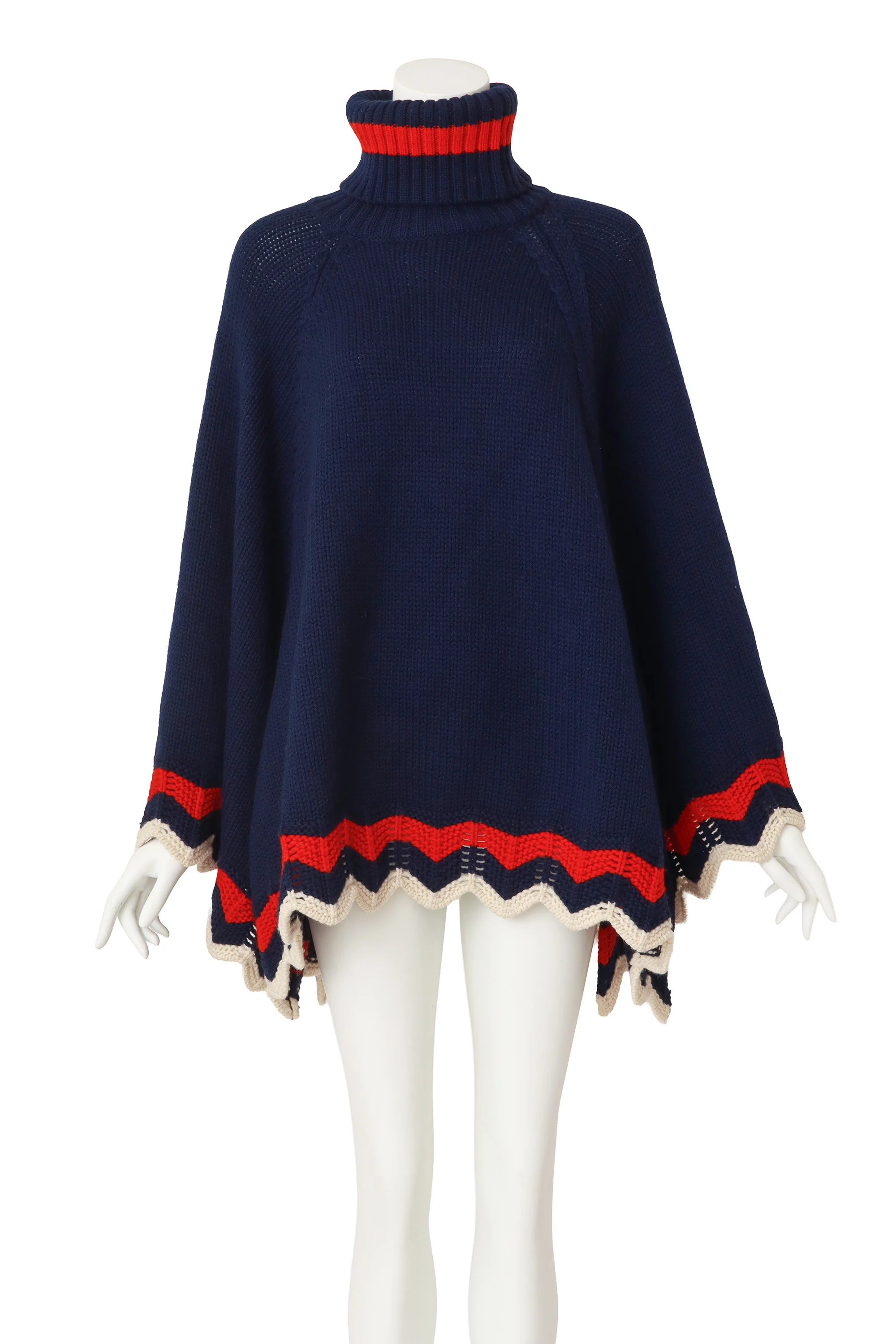 Zig Zag Knit Poncho
