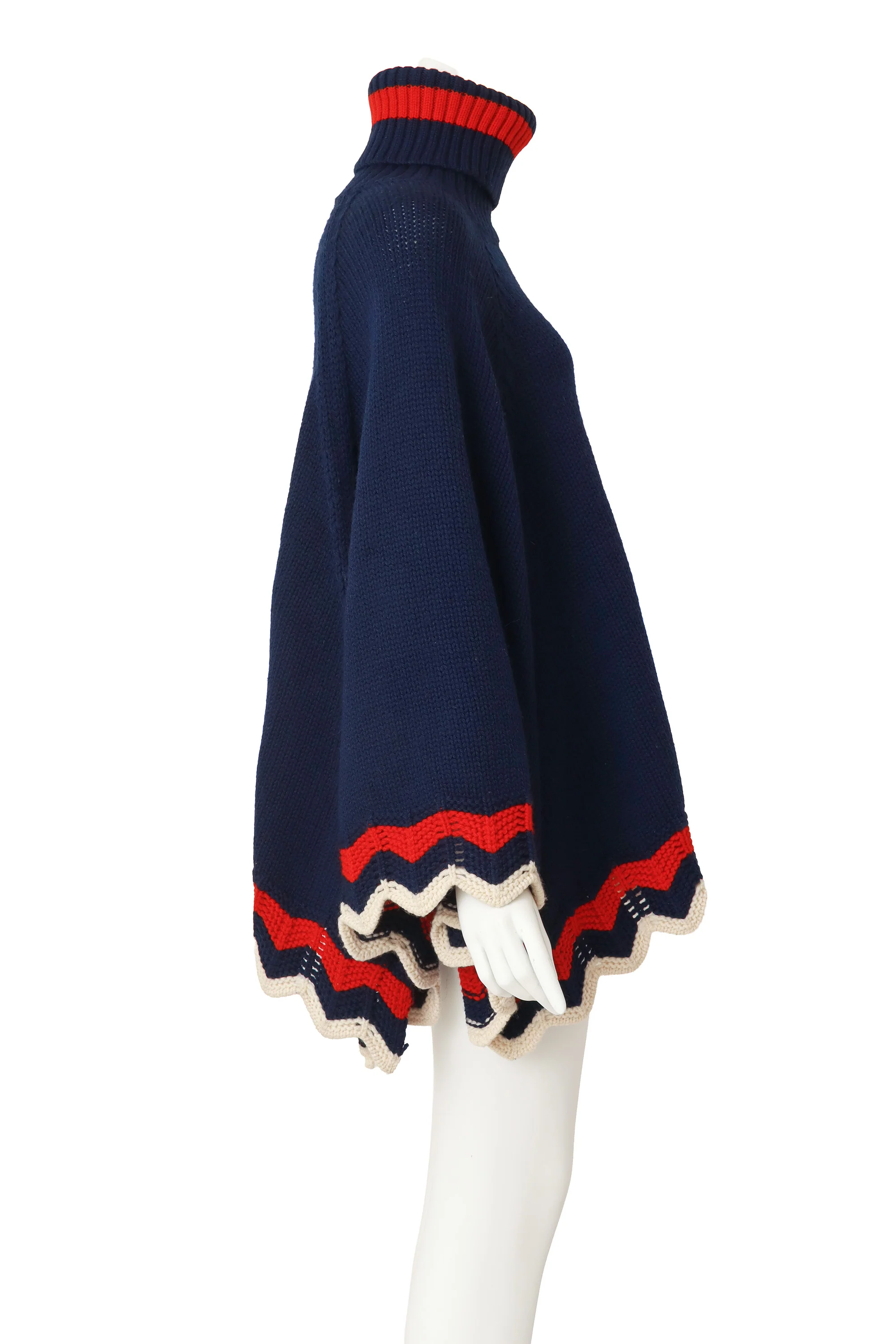 Zig Zag Knit Poncho - Image 3
