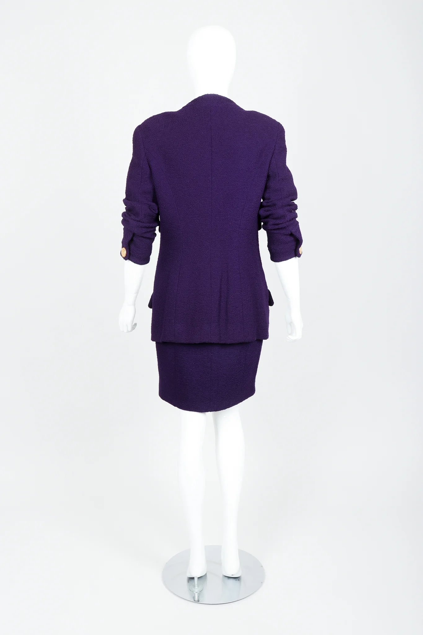 Zipper Bouclé Jacket & Skirt Set - Image 5