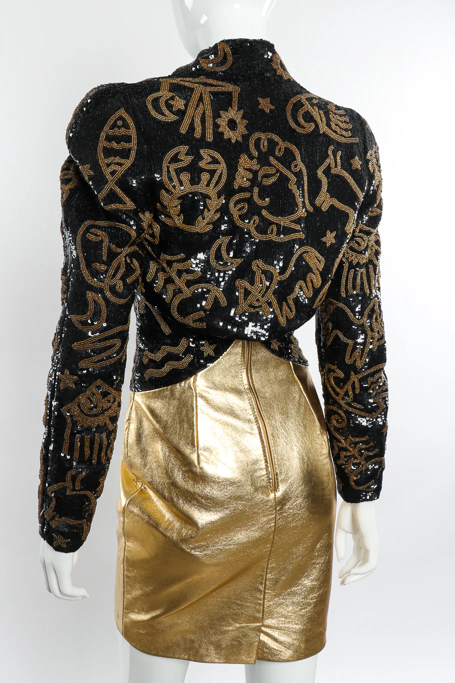Zodiac Sequin Leather Dress & Jacket Set - Image 3